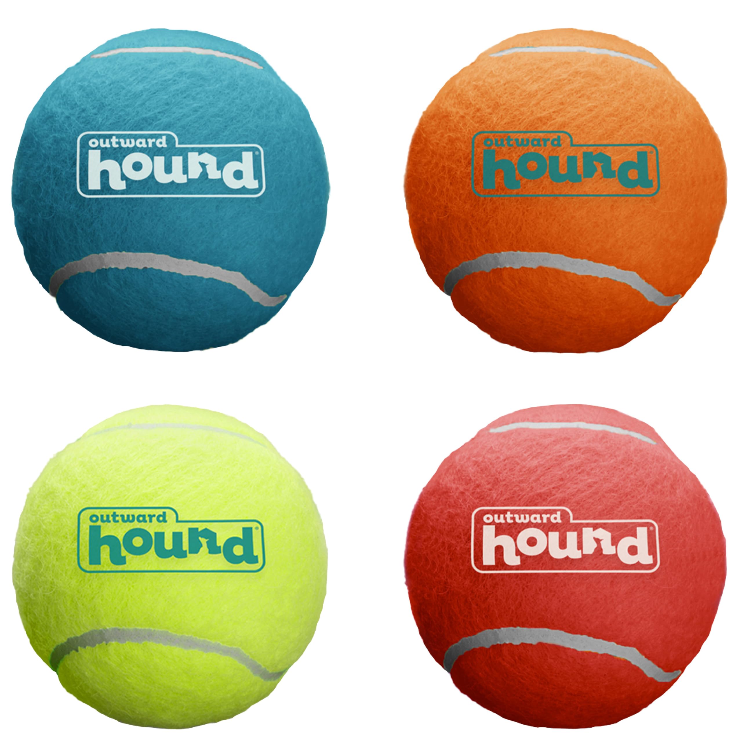 Outward Hound Squeaker Ballz Fetch Dog Toy, Large, 4-Pack For All Breed Sizes