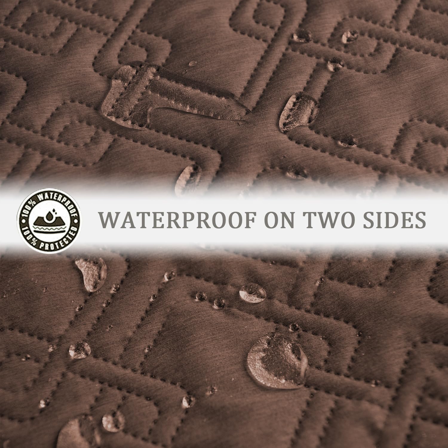 Fuguitex Waterproof Dog Bed Cover Dog Blanket For Pet Furniture Bed Couch Sofa Reversible Linen Texture(30''*53'',Brown + Brown)