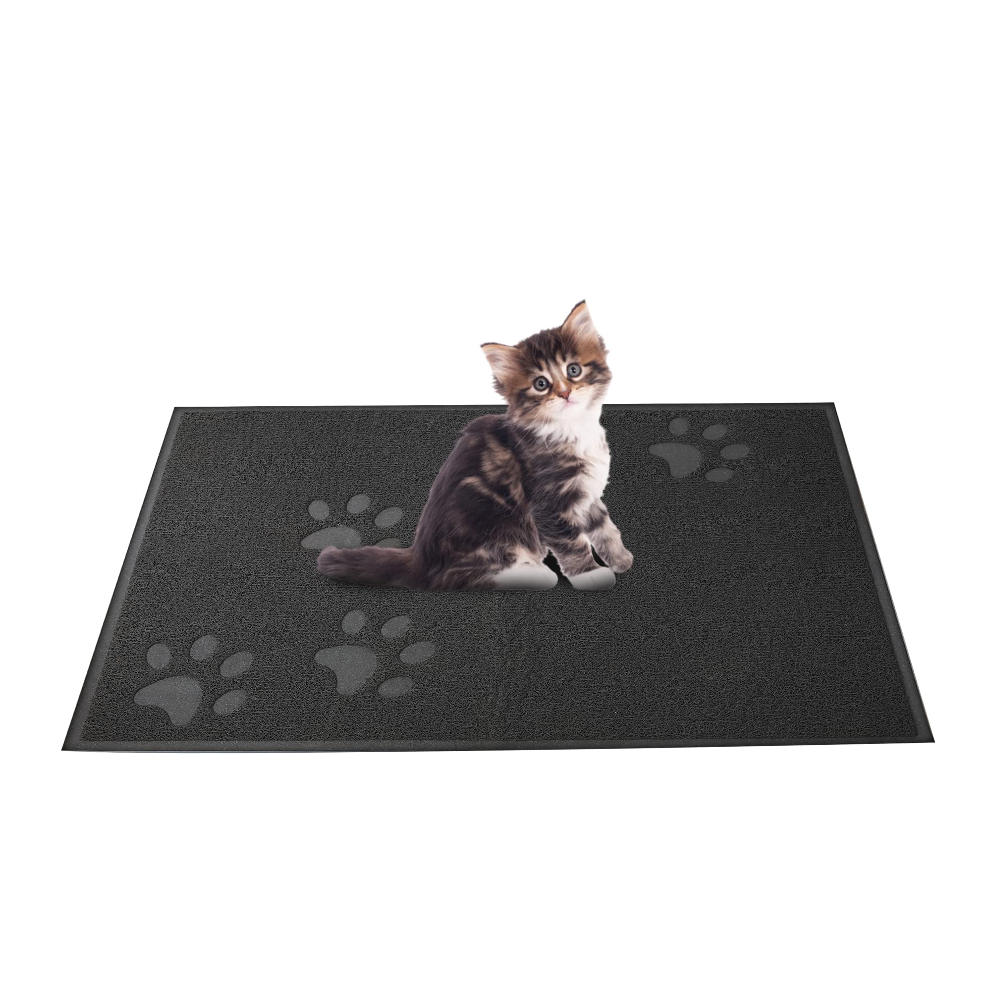 Andalus Small Cat Litter Mat, Pack Of 1 - Waterproof, Non-Slip & Easy To Clean Cat Litter Box Mat For Extra Efficient Pet Litter-Trapping, Grey (15.75” X 11.75”)