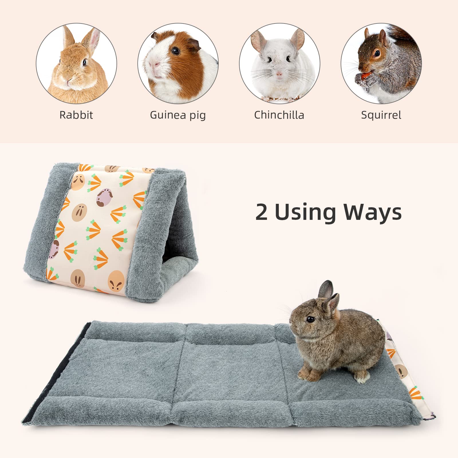 Niteangel Foldable Guinea Pig Tent Bed & Warm Tunnel For Rabbit Ferret Chinchilla Bunny Rats Or Other Small Animals