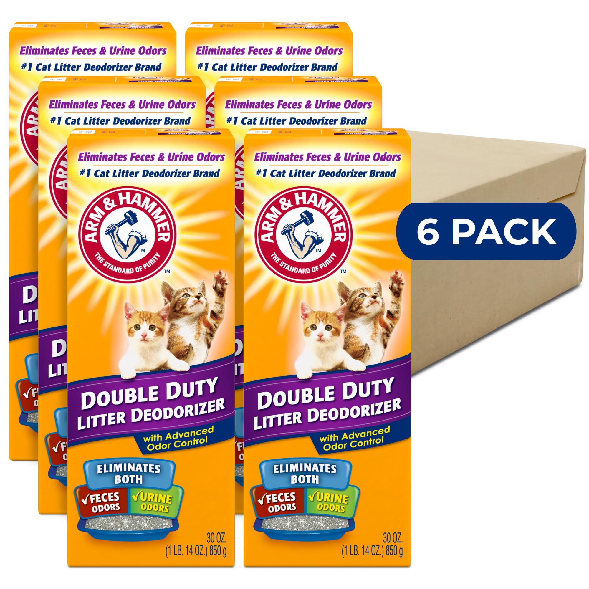 Arm & Hammer Cat Litter Deodorizer Double Duty, 30 Oz, 6 Pack