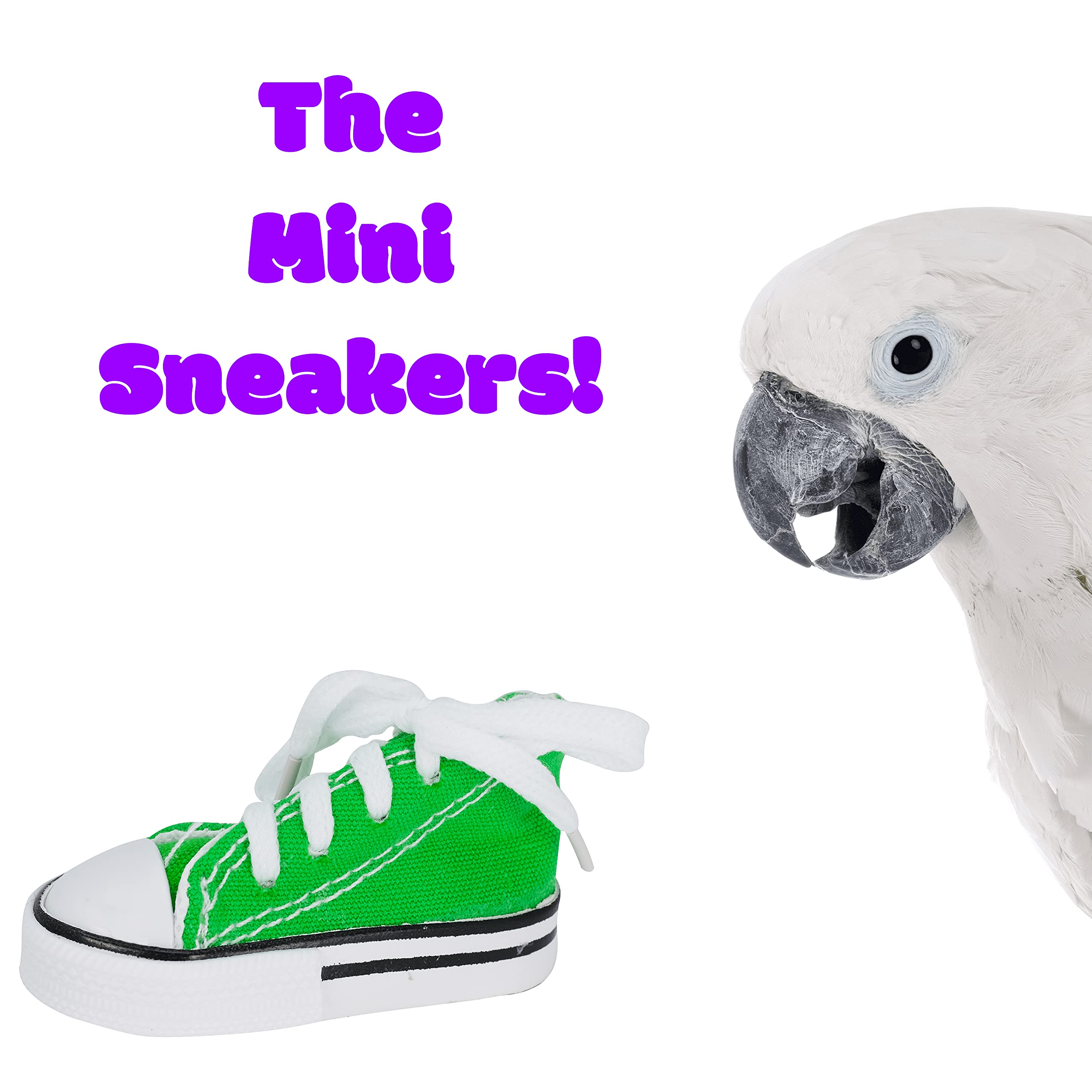 Bonka Bird Toys 6 Mini Sneakers Colorful Cotton Shredding Foraging Treat Chew Parrot Parakeets Cockatiels Conures and Similar Bi