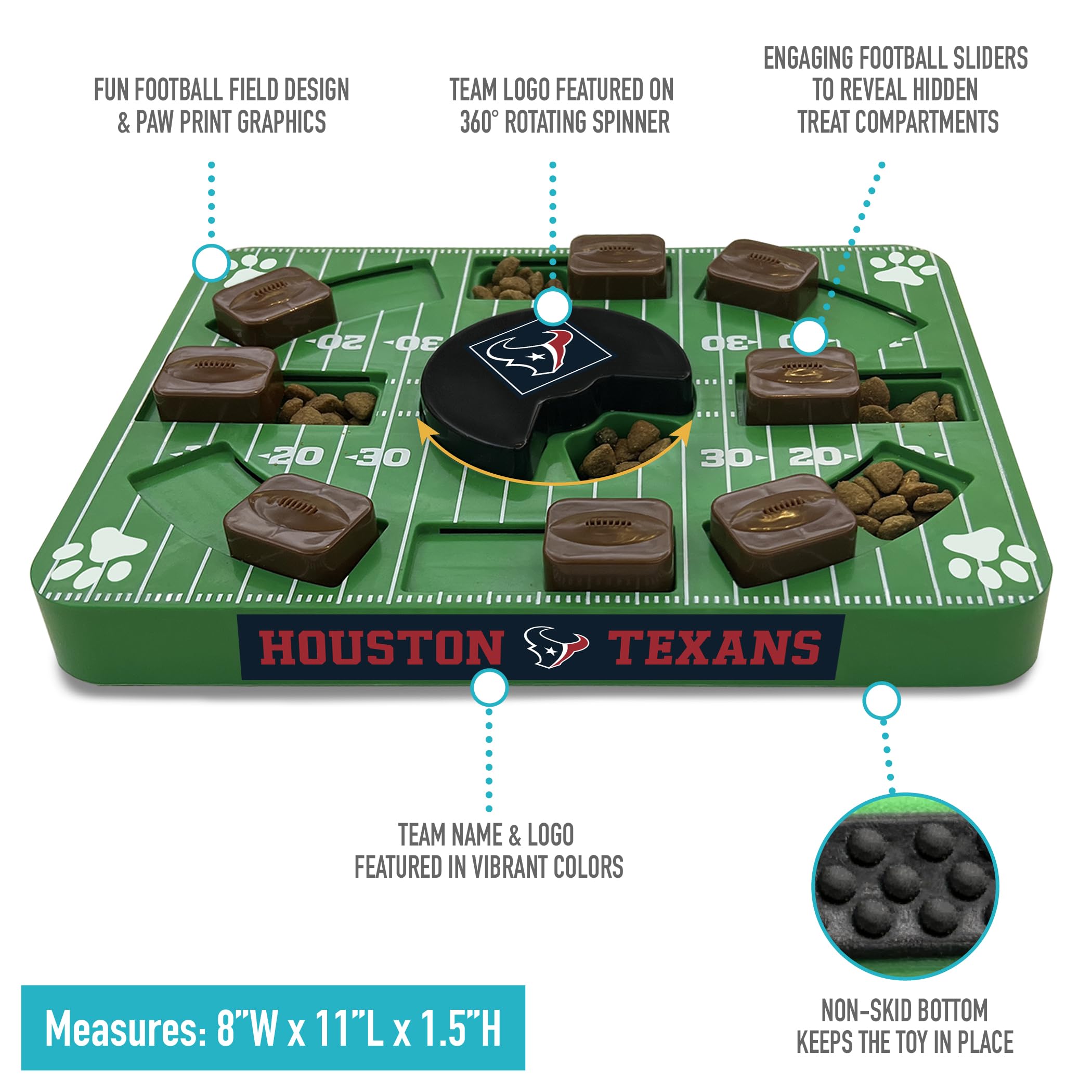 Pets First Nfl Houston Texans Puzzle Toy, Puzzle Treat Dog Toy, Interactive Dog Treat Toy, Dog Puzzle