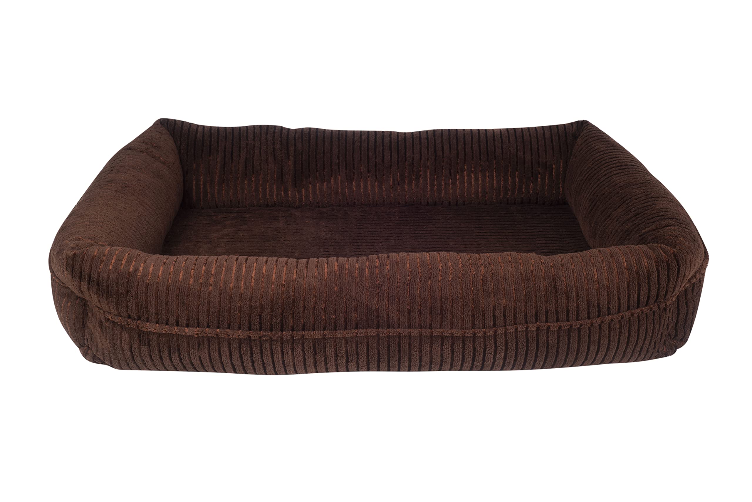 Long Rich Pet Bed For Dogs And Cats - Soft Cozy Corduroy Pet Bed, Egg Crate Orthopedic Foam Dog Bed, Removable Machine Washable