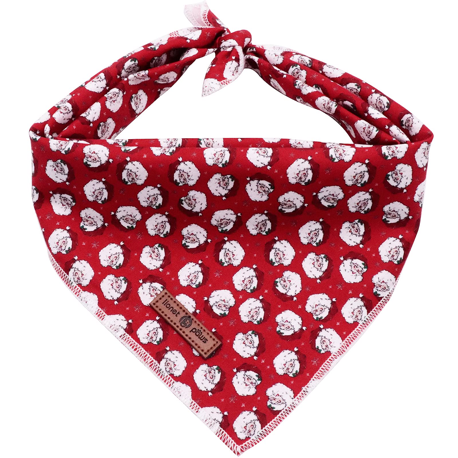 Lionet Paws Christmas Dog Bandana Washable Cotton Handkerchief Scarf Triangle Bandana for Small Medium Large Dogs Santa Claus Gi