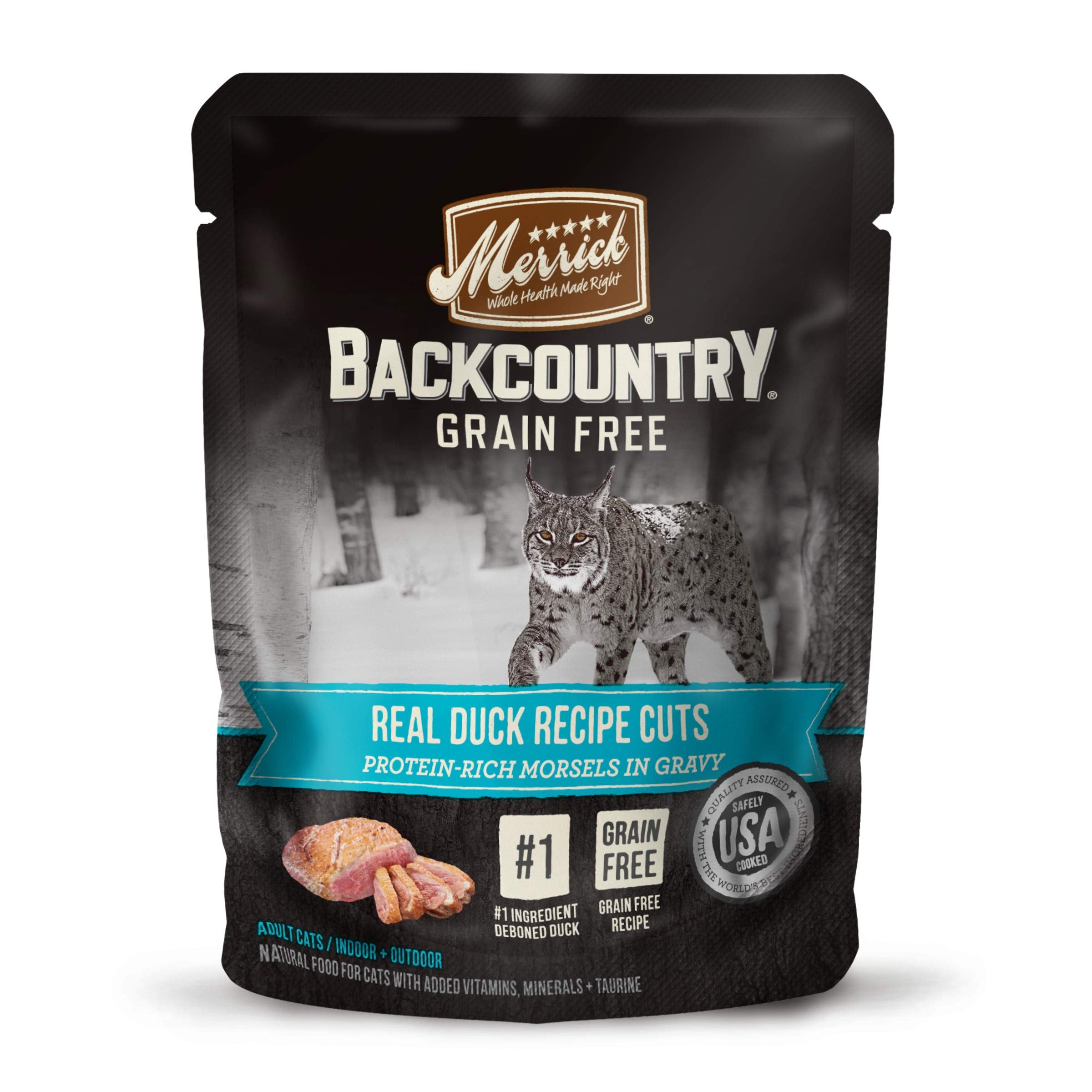 Merrick Backcountry Grain Free Gluten Free Premium High Protein Wet Cat Food, Duck Recipe Cuts With Gravy - (Pack of 24) 3 oz. P