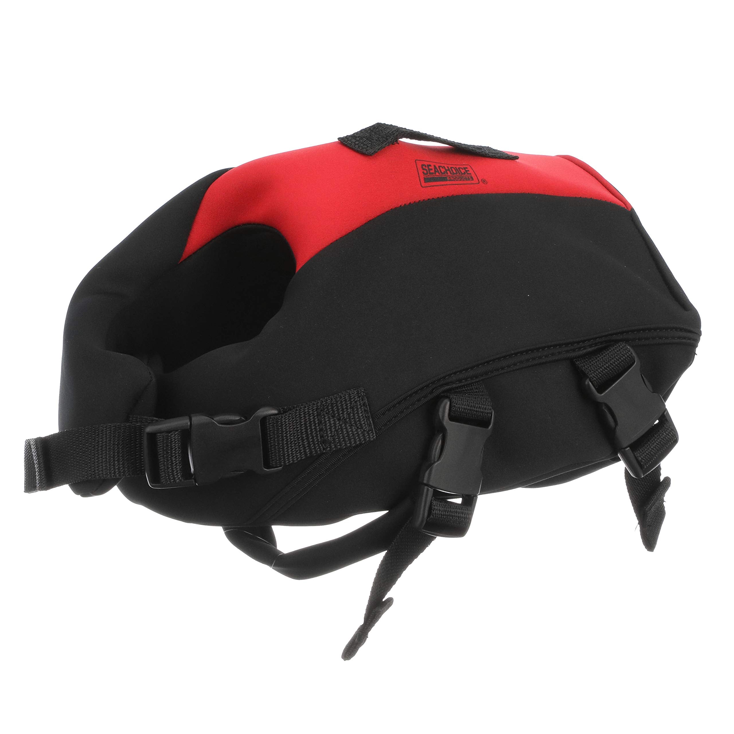 Seachoice Dog Life Vest, Adjustable Life Jacket For Dogs, W/Grab Handle, Red And Black, Size Small, 15-20 Lbs.