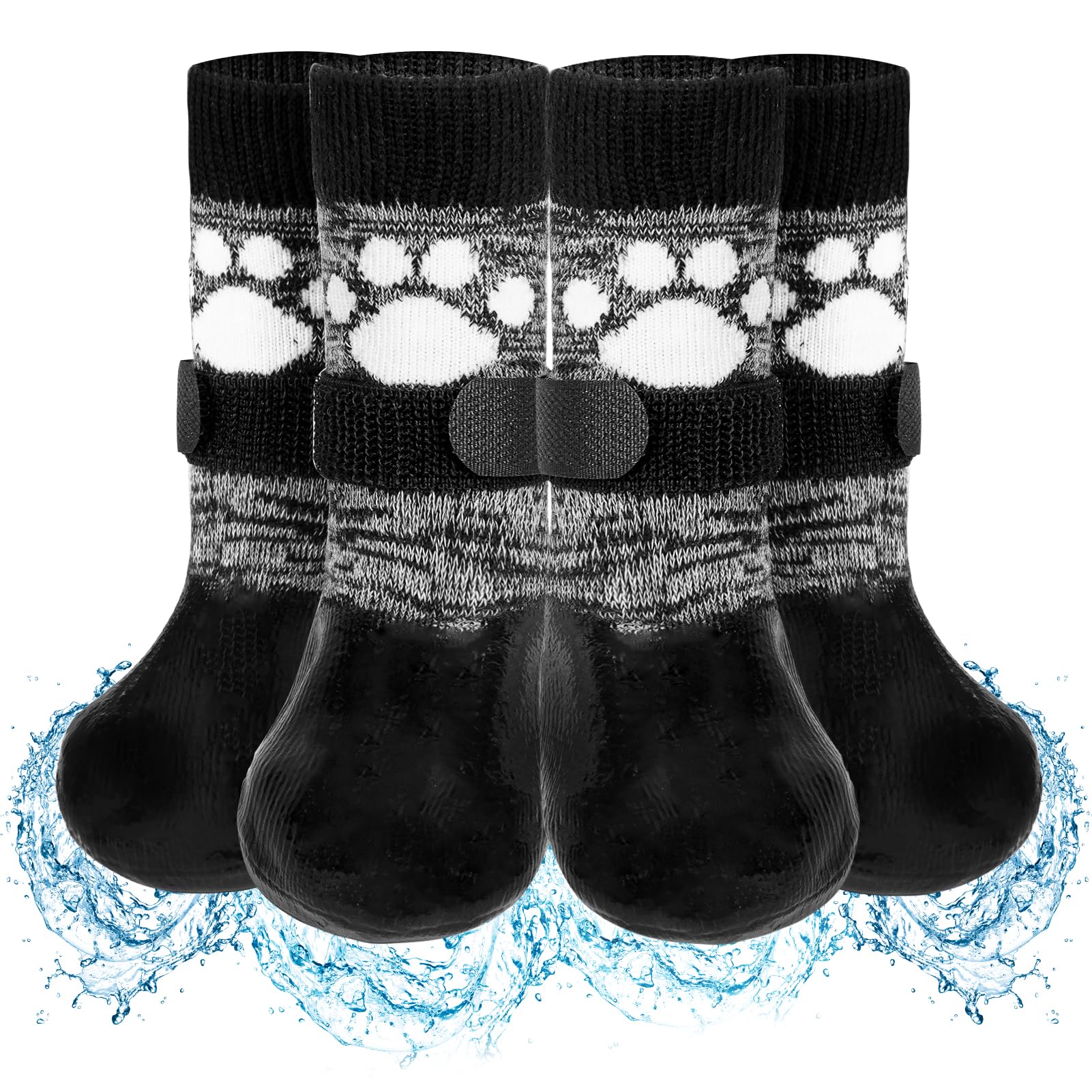 SCENEREAL Anti Slip Dog Boots & Shoes for Hot/Cold Pavement to Prevent Licking, Waterproof Dog Socks Paw Protectors for Small Me