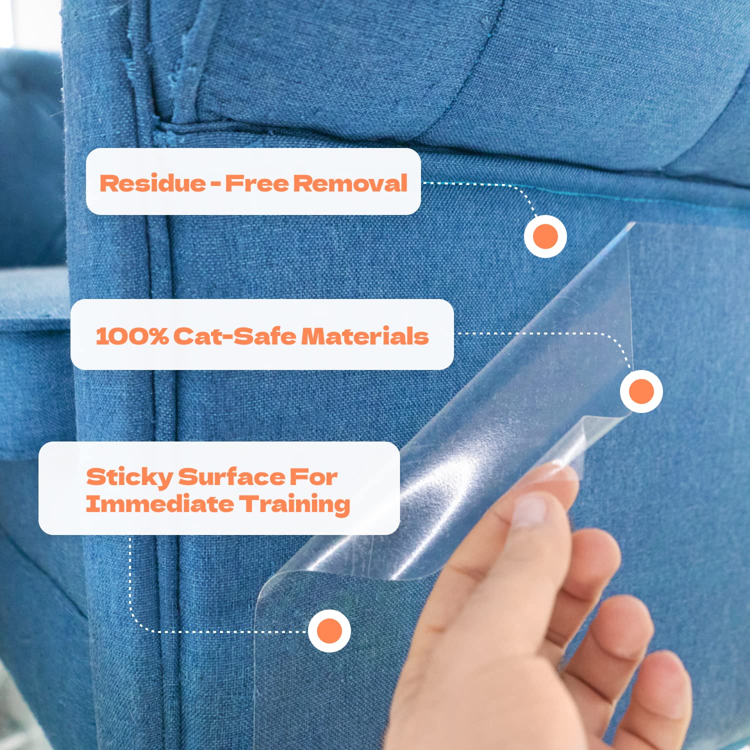 Katsupreme Cat Scratch Couch Protector - 12Xl Sheets, Clear (Almost Invisible), Extra Durable, Easy To Customize, Residue-Free Furniture Protector