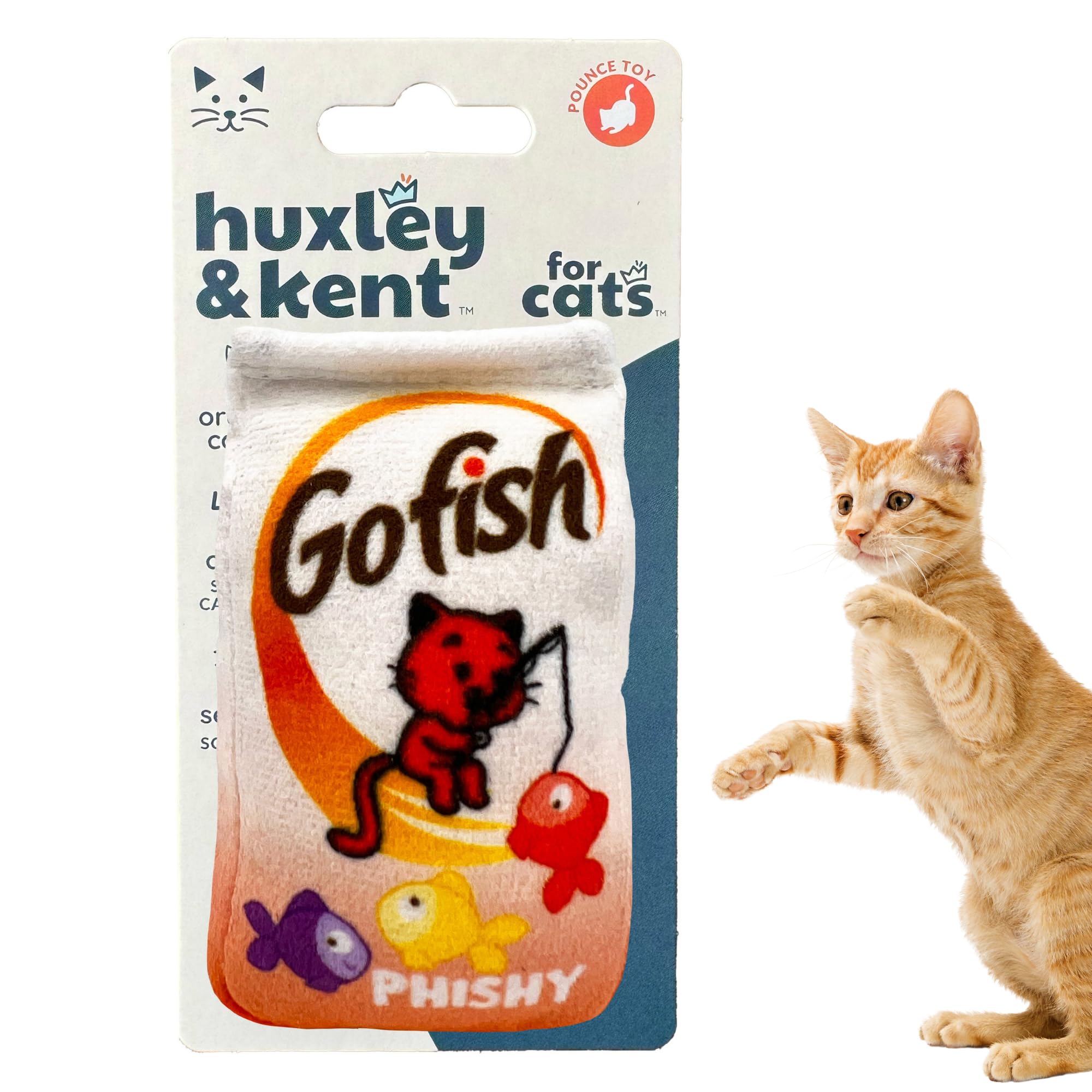 Huxley & Kent Plush Cat Toy - Go Fish Phishy - Snack Attack Strong Catnip Filled - Plush Interactive Kitten And Cat Toy With Cat