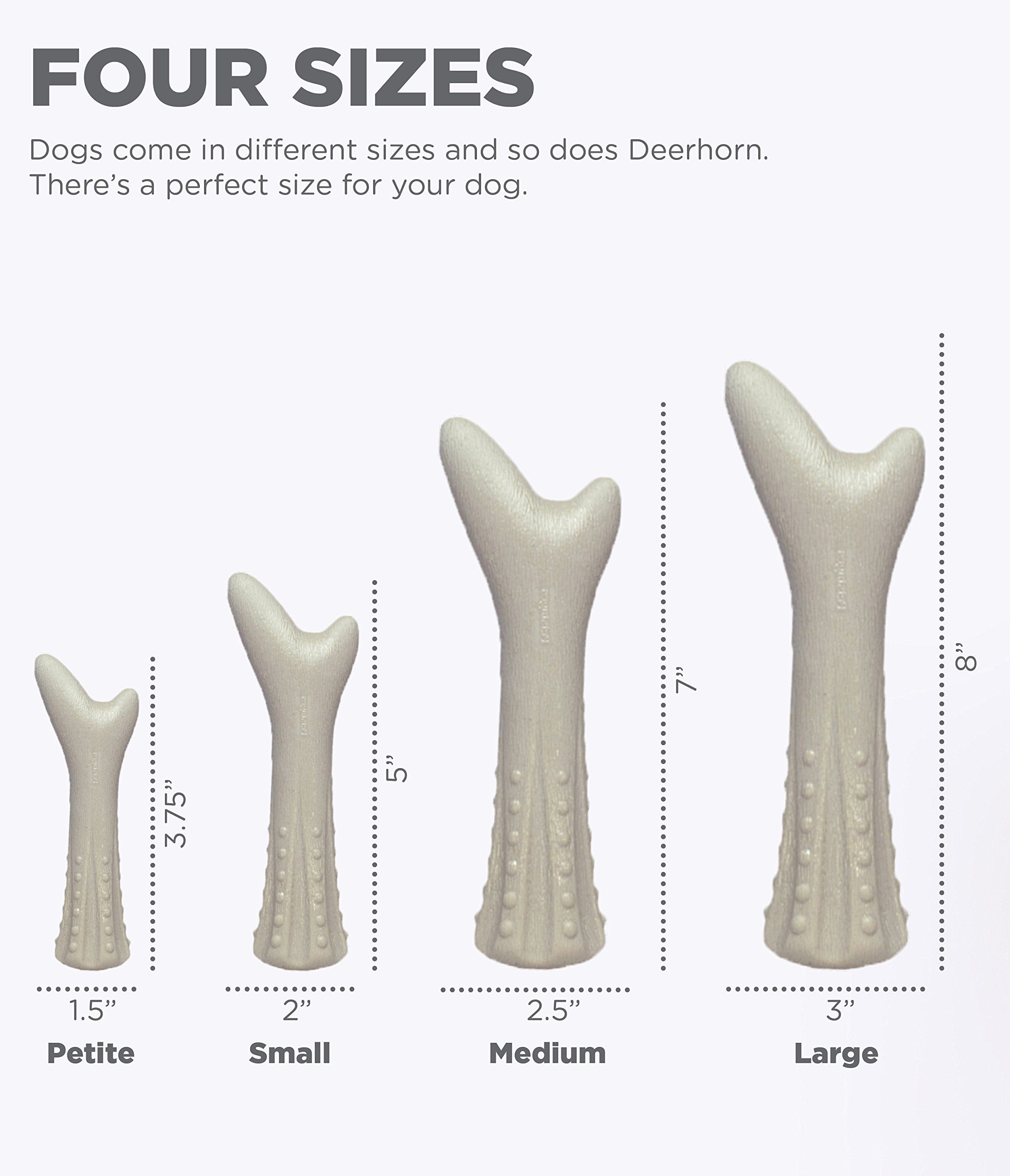 Petstages Deerhorn Antler Alternative Dog Chew Toy - Large, Durable, Safe Chew for Aggressive Chewers - Ideal for Dogs of All Sizes