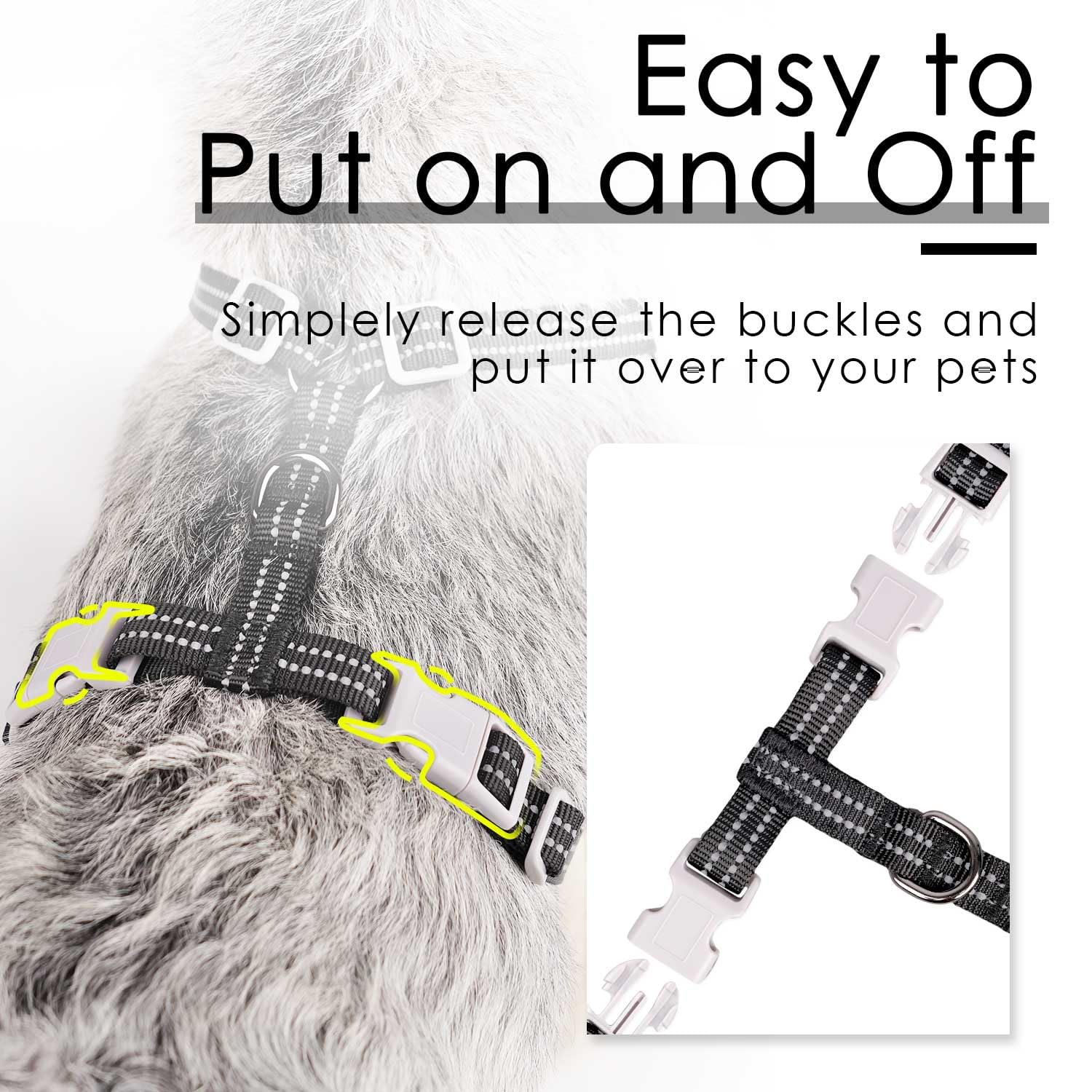 Thinkpet Reflective Breathable Soft Air Mesh No Pull Puppy Choke Free Over Head Vest Ventilation Harness For Puppy Small Medium Dogs And Cats (Black,S)