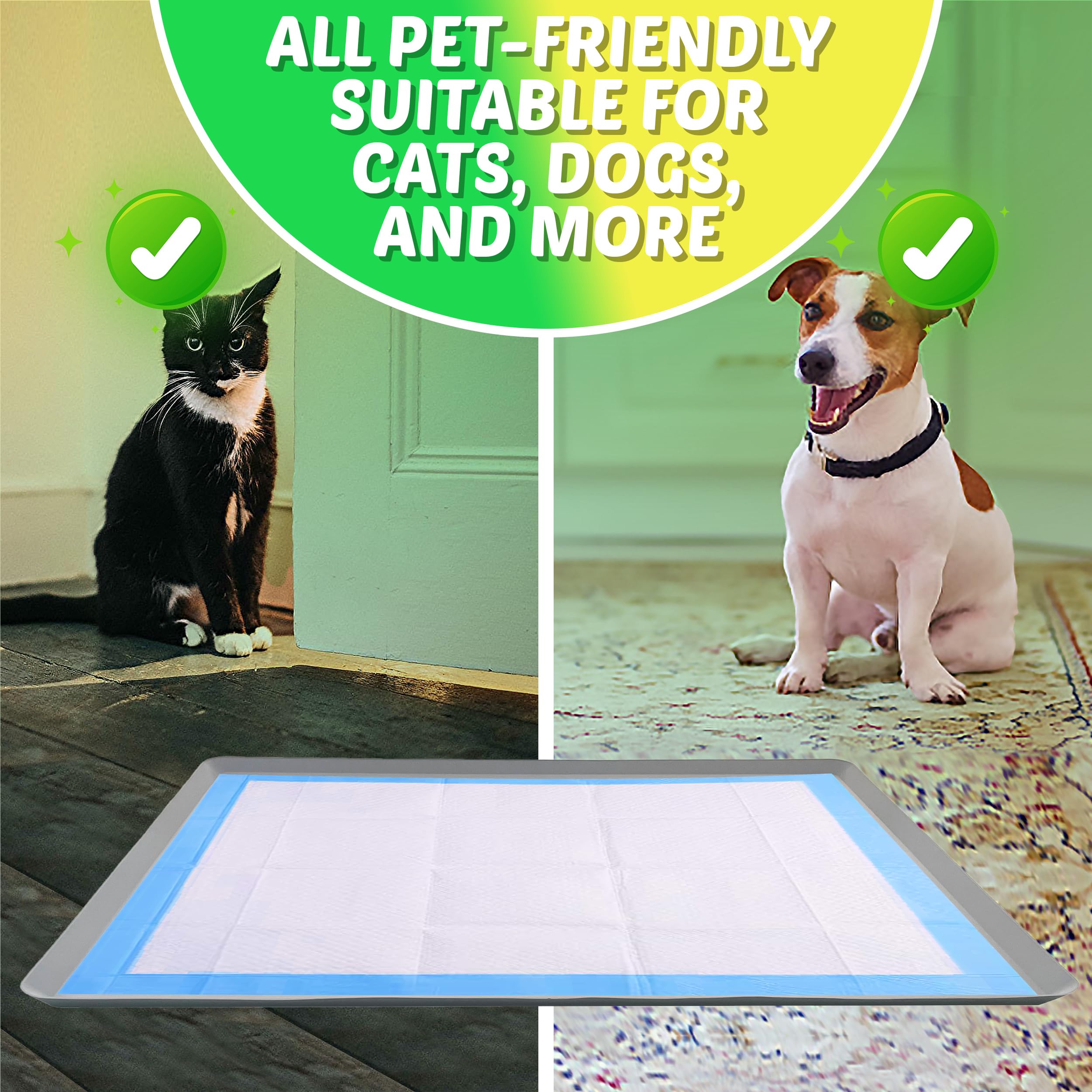 TidyFriend Dog Pad Holder Tray for 28 x 34 Inches Training Pads (Light Grey) - Easy to Clean and Store Perfect for Dog Potty - S