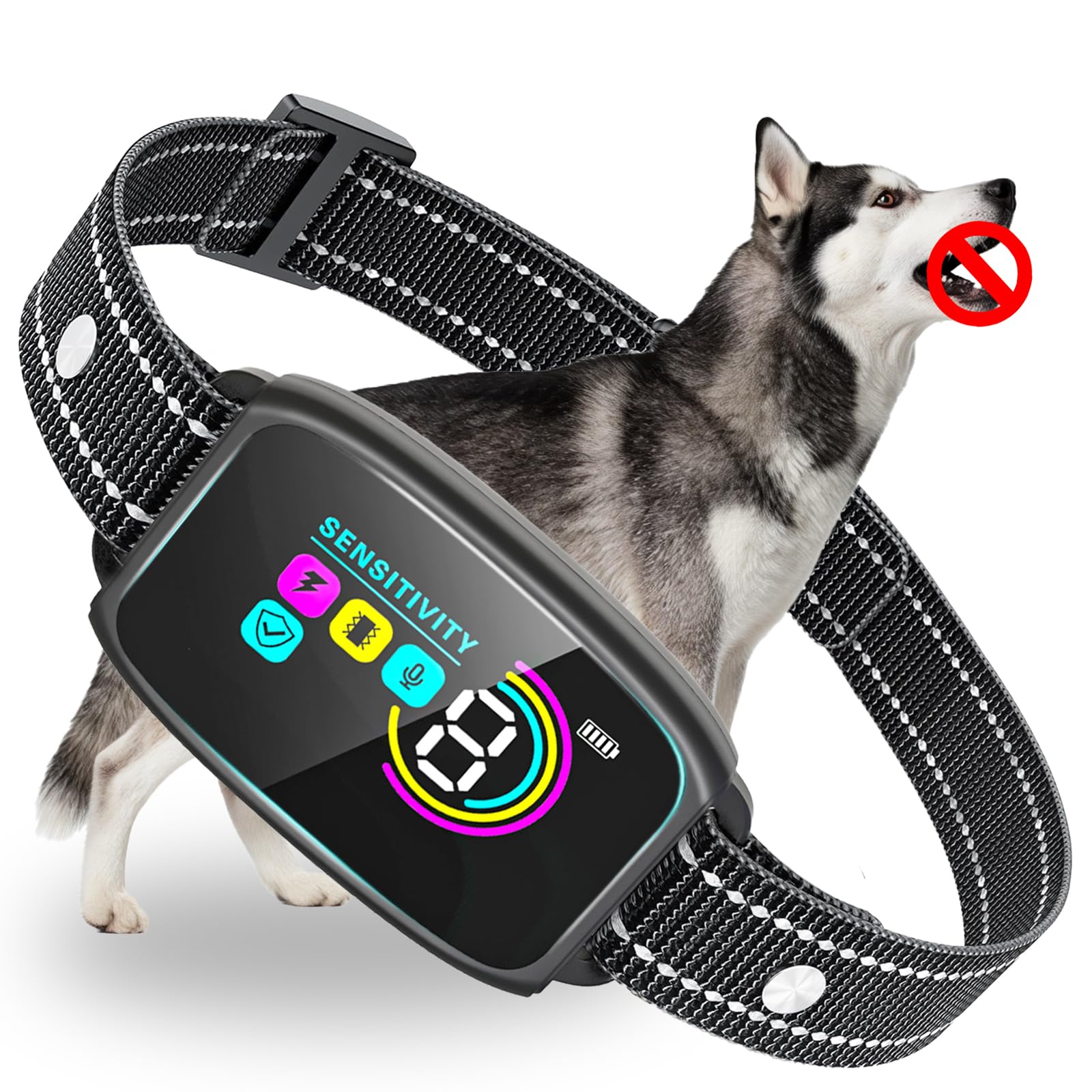 Bark Collar For Large Dog, Anti Bark Collar For Medium Dogs, Rechargeable Smart Ipx7 Waterproof Collars, Stop Barking Collar Wit