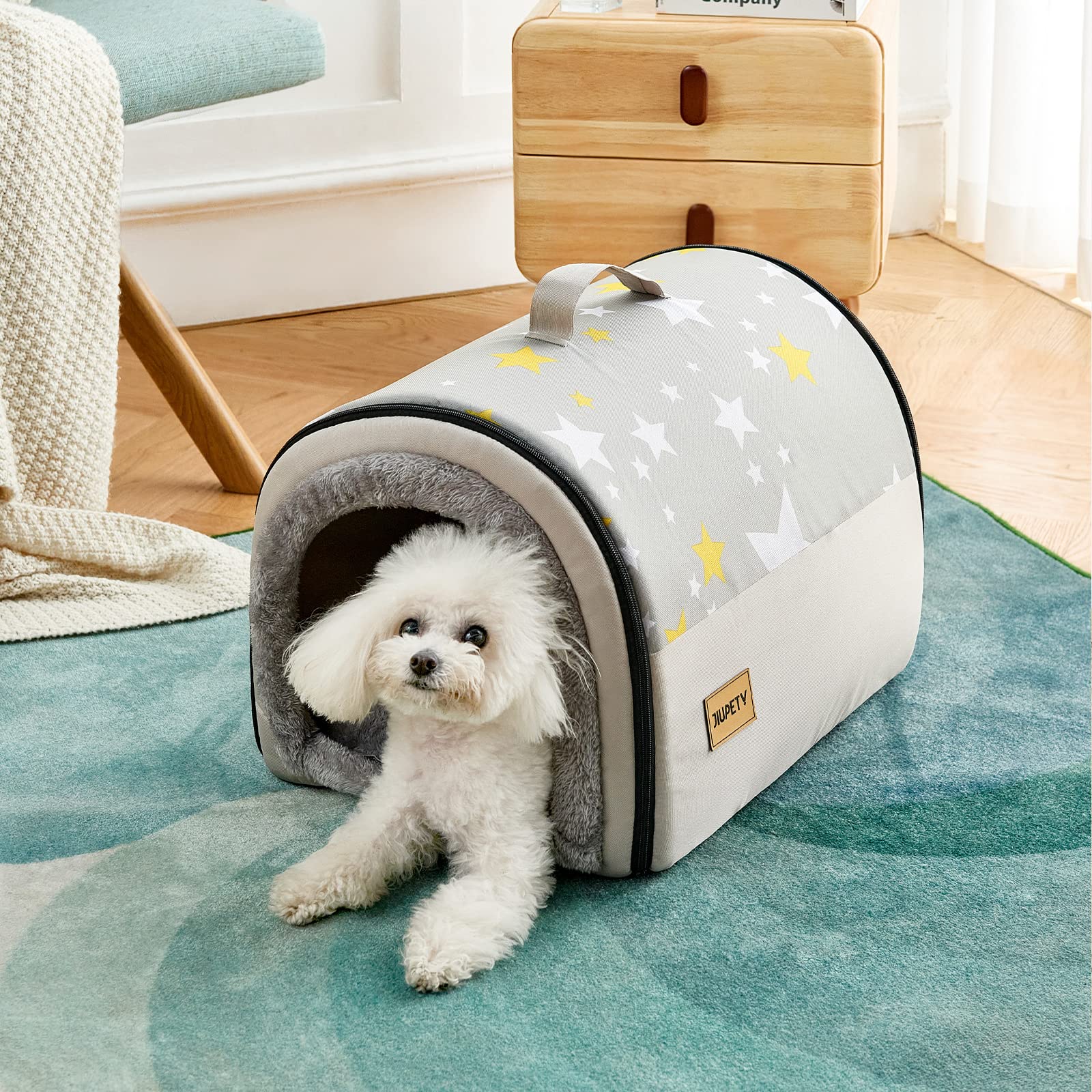 Jiupety Cozy Small Dog House, 2 In 1 Pet Dog House, M Size House For ?Cat And Small Dog, Portable House For Small Dogs, Grey