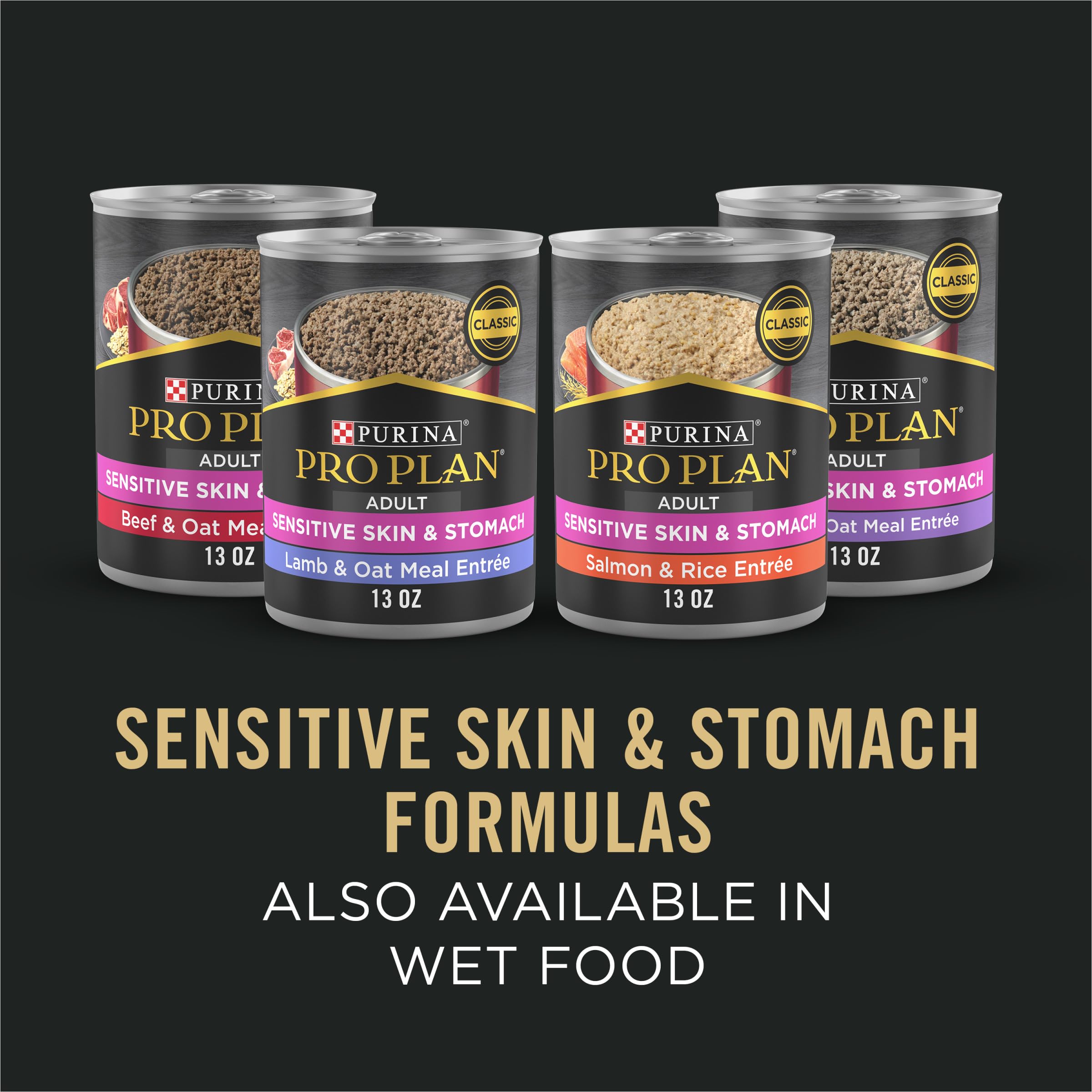 Purina Pro Plan Sensitive Skin and Stomach Dog Food Dry, Adult Salmon & Rice Formula, Digestive Health - 4 lb. Bag