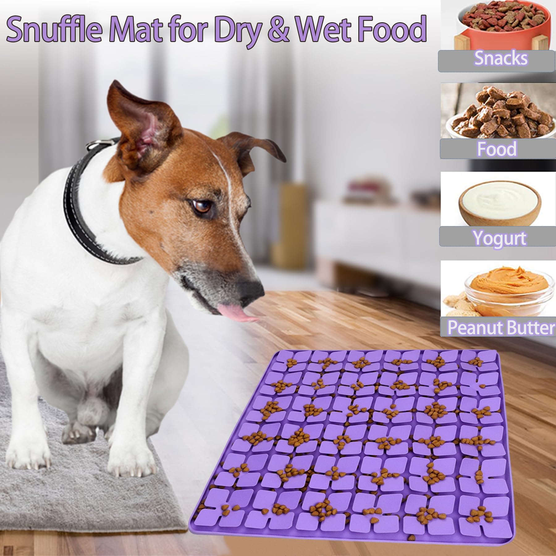 Femont Silicone Snuffle Mat for Large Dogs,Slow Feeder Lick Mat for Pet Slow Down Eating,Encourages Natural Foraging Skill,Relie
