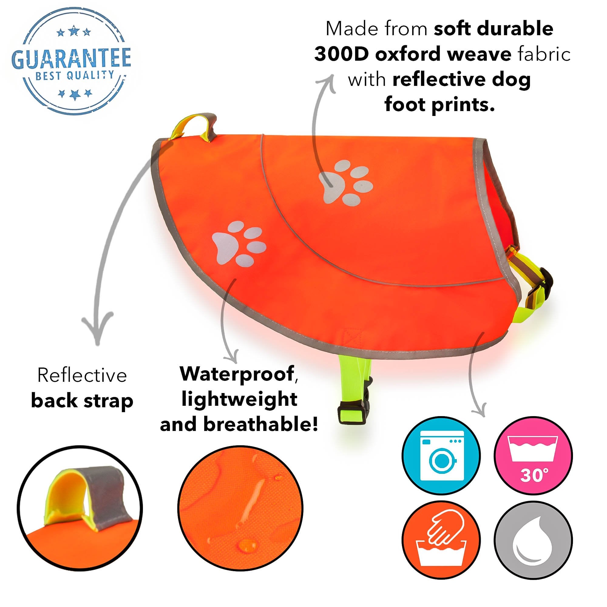 Funtone Colors Dog Hunting Vest Reflective Dog Vest - Dog Safety Vest With Elastic Strap, Comfortable Dog Reflective Vest, Reflective Dog Safety Jacket High Visibility Vest For Dogs - Orange X-Large