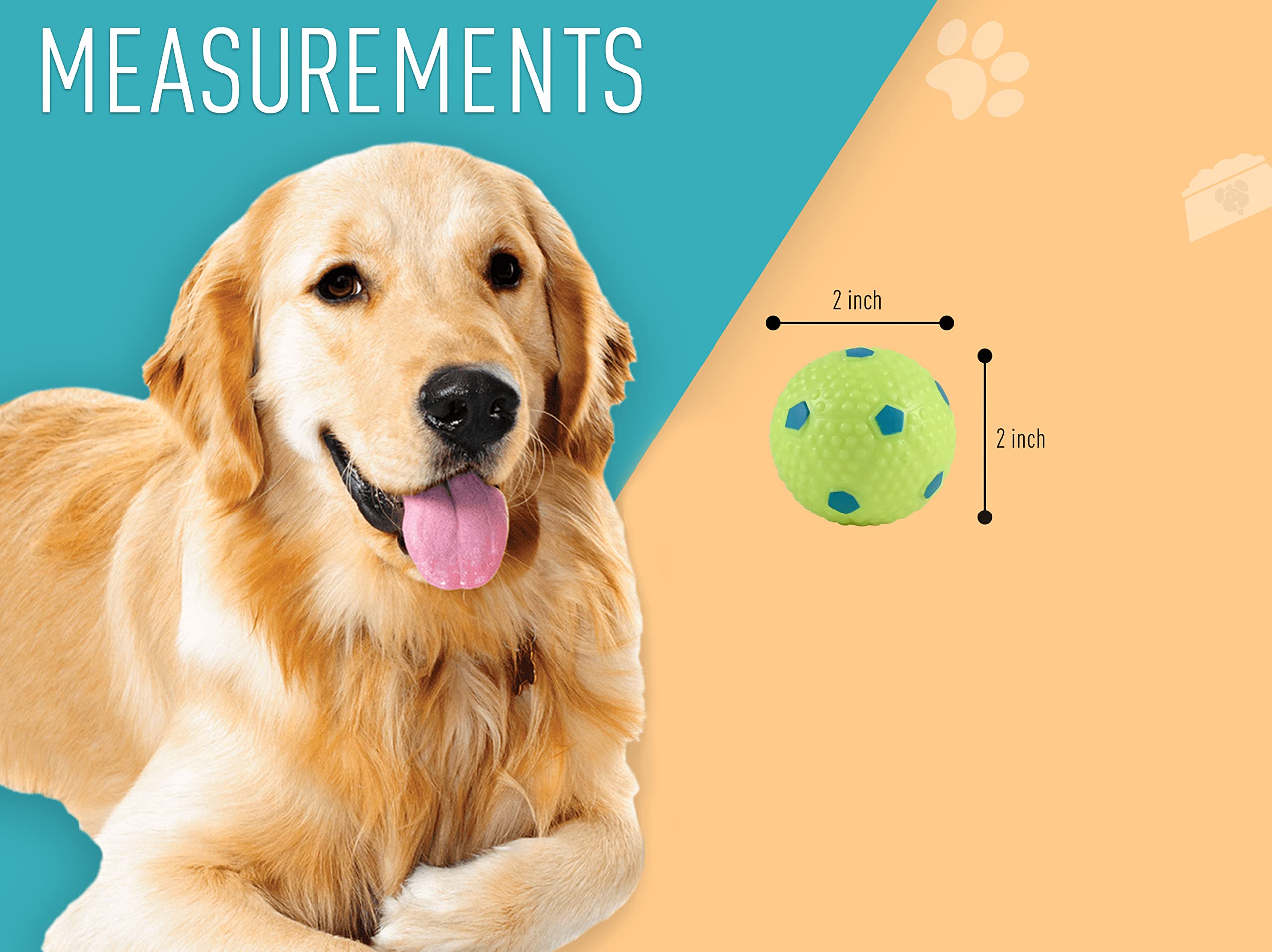 Crafts Central 6 PCS Latex Balls for Small & Medium Dogs - 2" Fetch Toy for Automatic Launchers - Extra Durable & Fun