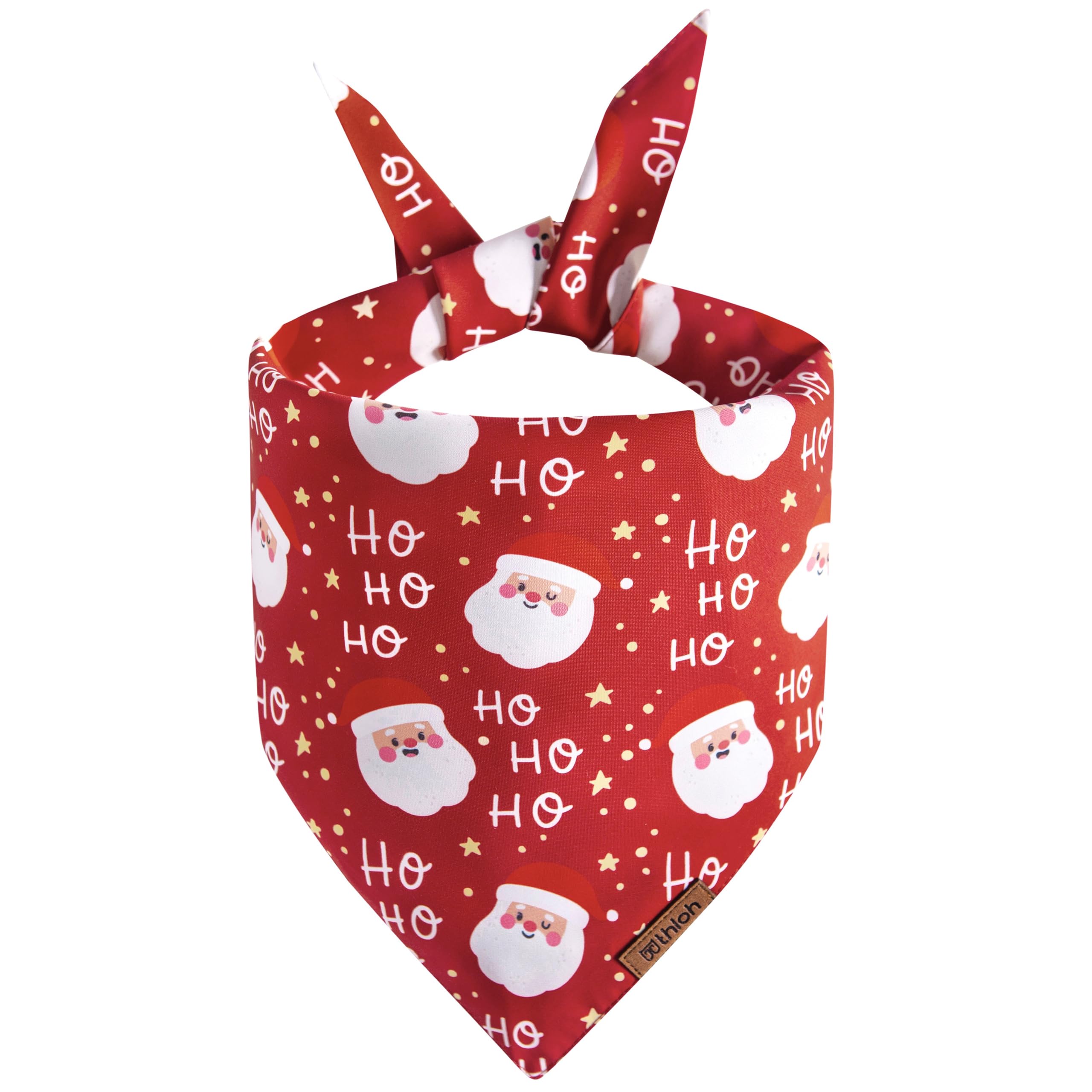 Thloh Christmas Dog Bandanas - 2 Pack Reversible Santa Claus & Christmas Tree Dog Scarf For Boy & Girl, Premium Durable Fabric,
