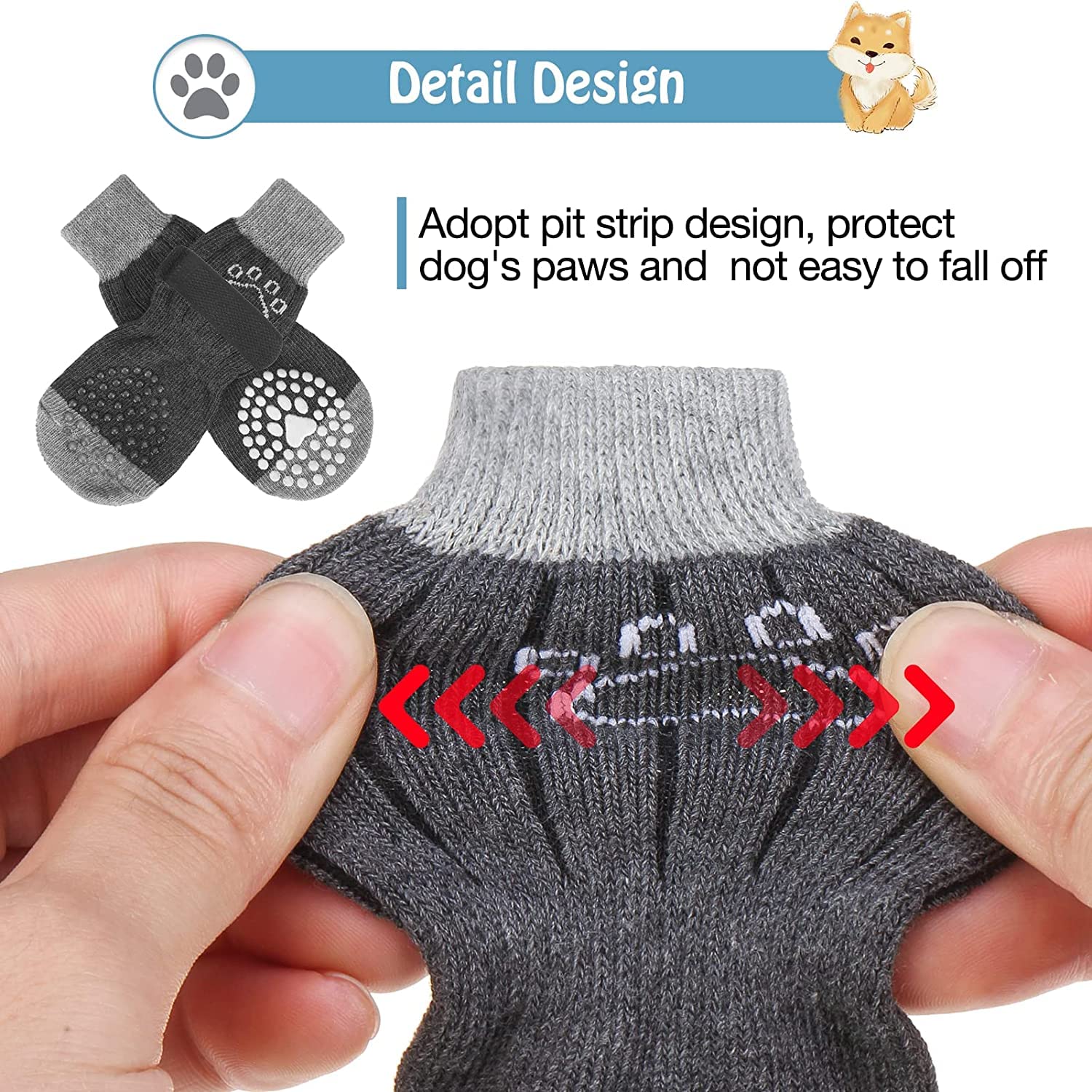 Scenereal Anti-Slip Dog Socks To Prevent Licking Paws, Dog Shoes For Hot/Cold Pavement, Dog Boots & Paw Protectors With Grippers