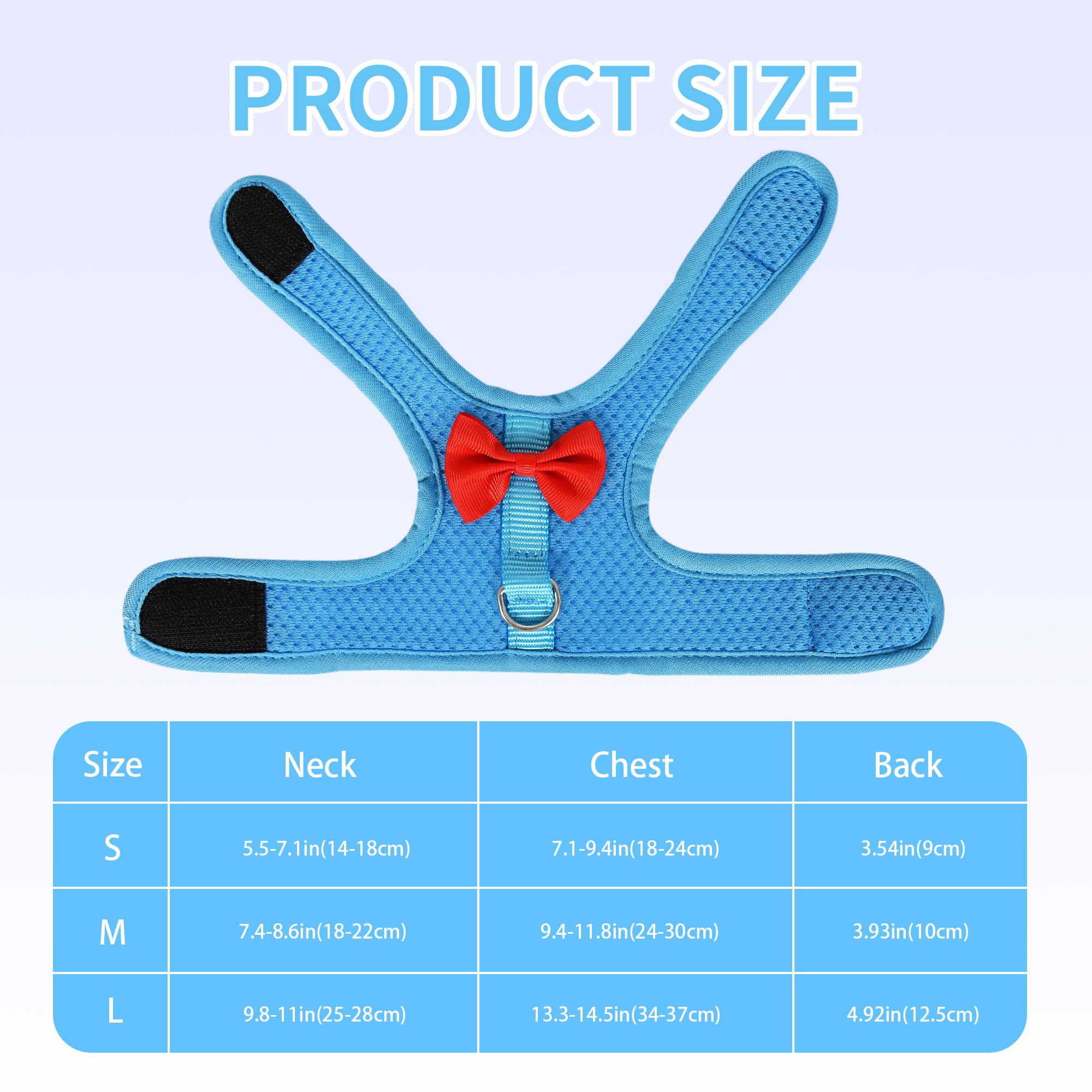 AIITLE Bunny Harness and Leash Set with Cute Bow, Soft Breathable Mesh Vest Harness for Rabbits Kitten Ferret Small Pig Puppy Wa