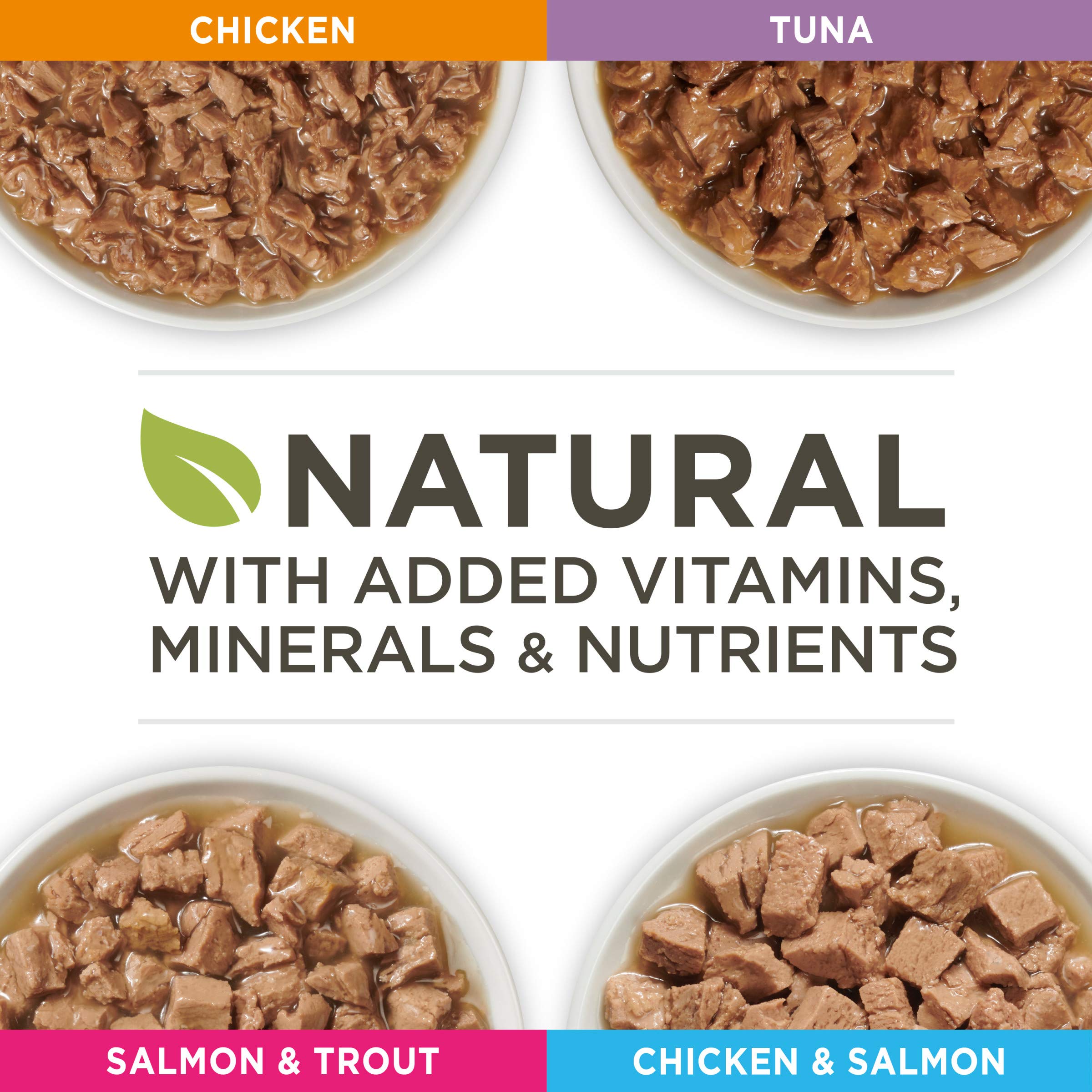 Purina ONE Natural, High Protein Wet Cat Food Variety Pack, True Instinct Chicken, Tuna, Salmon and Trout Recipes - (Pack of 24)