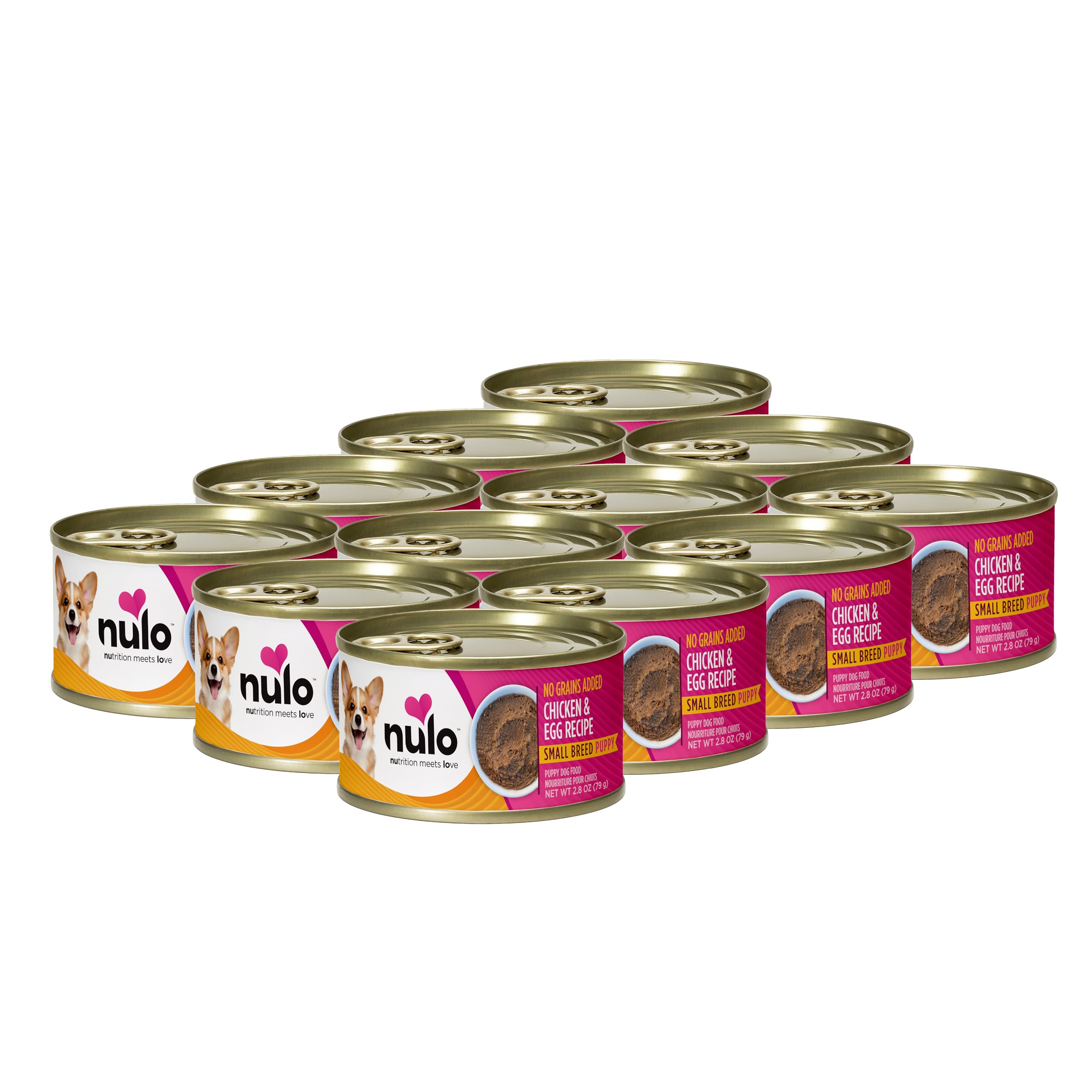 Nulo Grain-Free Small Breed Wet Canned Puppy Dog Food, Chicken and Egg, 2.8 Ounce, 12 Cans