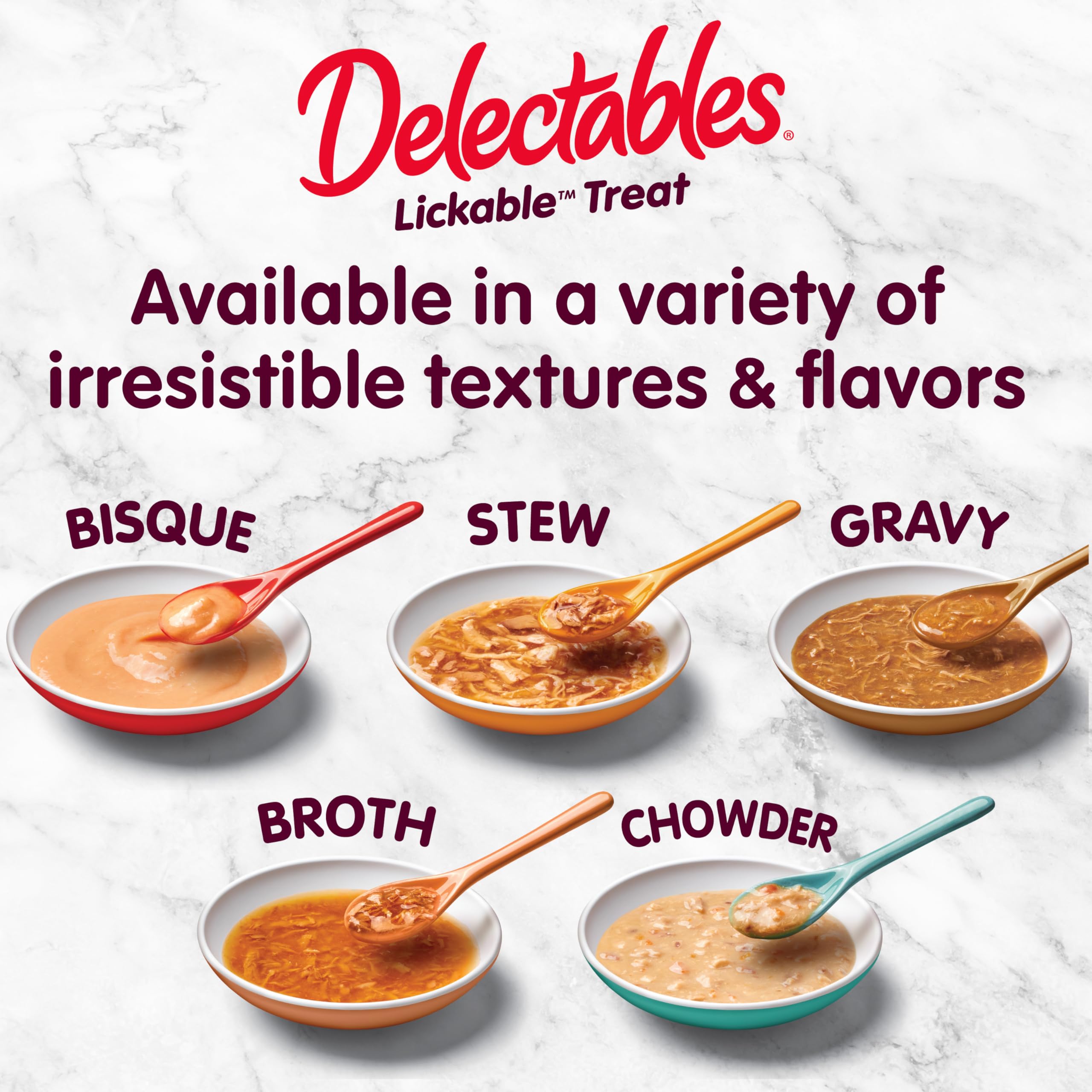 New! Delectables Lickable Treat Gravy Senior 10+ Variety Wet Cat Treat & Food Topper, Food Topper, Hydrating, Grain-Free, No Fil