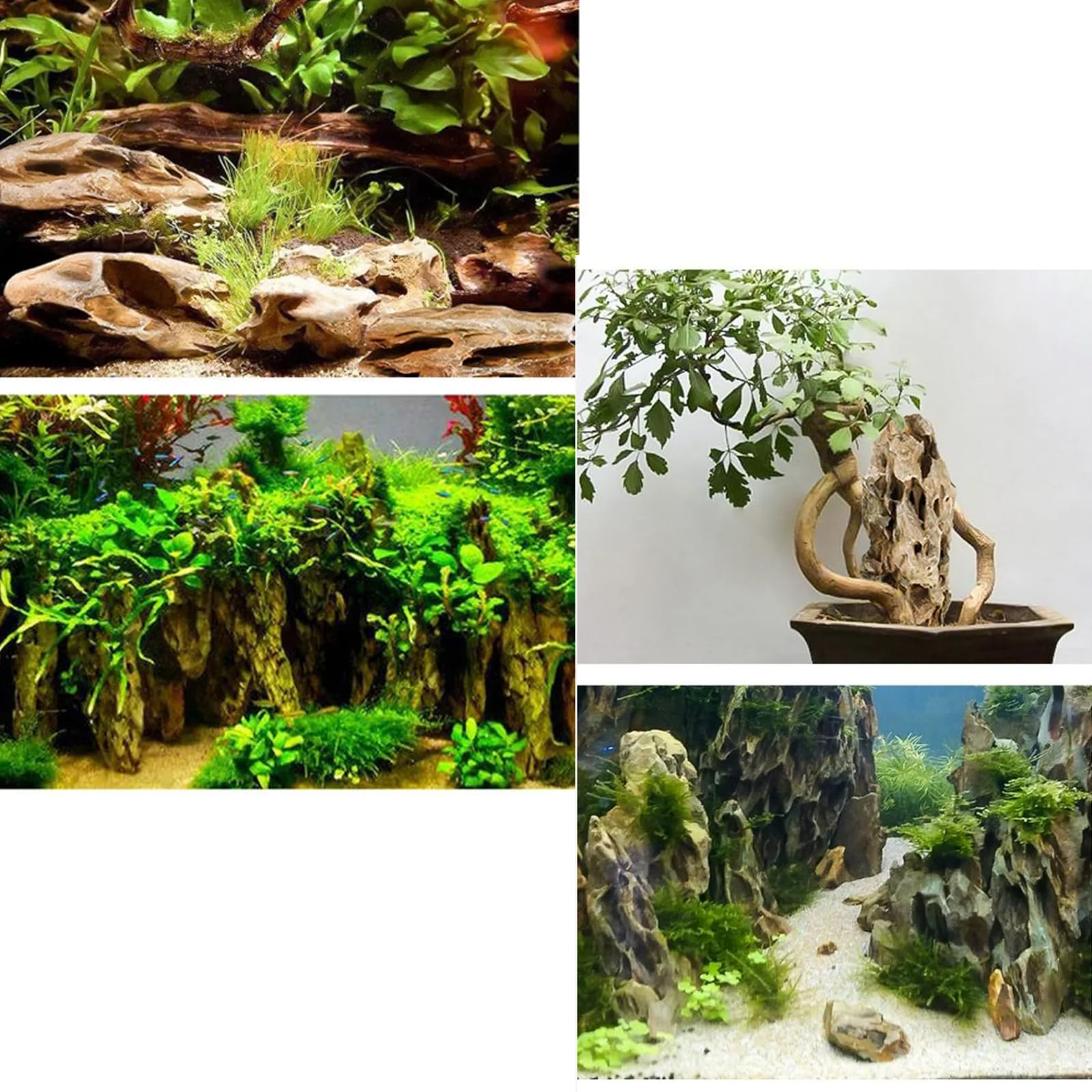 Unocho Natural Aquarium Rocks Dragon Stone Rock Aquariums Decoration Aquascaping Stone 2-4 inches for Aquariums Landscaping Mode
