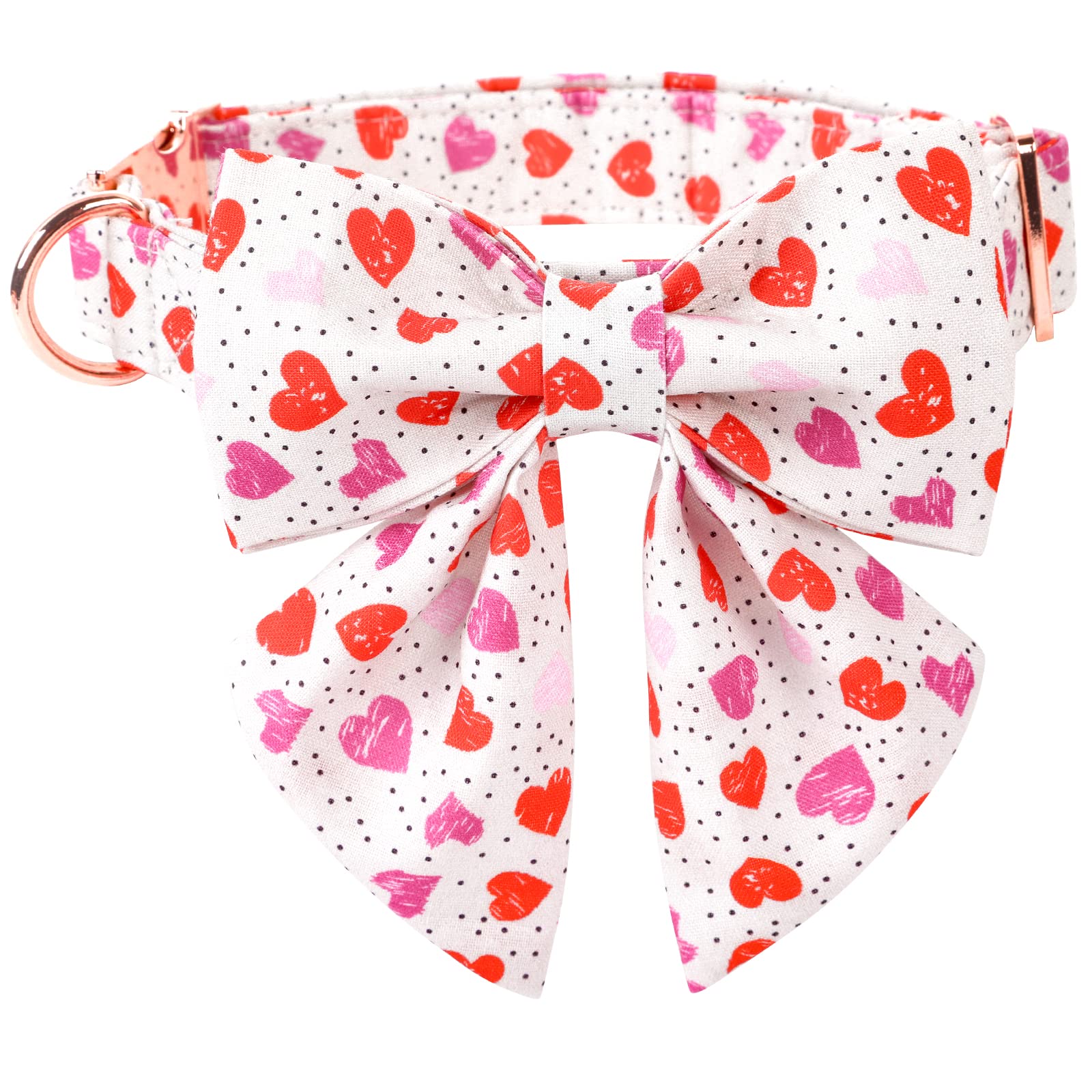 Lionet Paws Valentine'S Day Dog Collar With Bowtie, Dog Sailor Bow Collar With Metal Buckle For Dogs And Cats, Adjustable Comfor