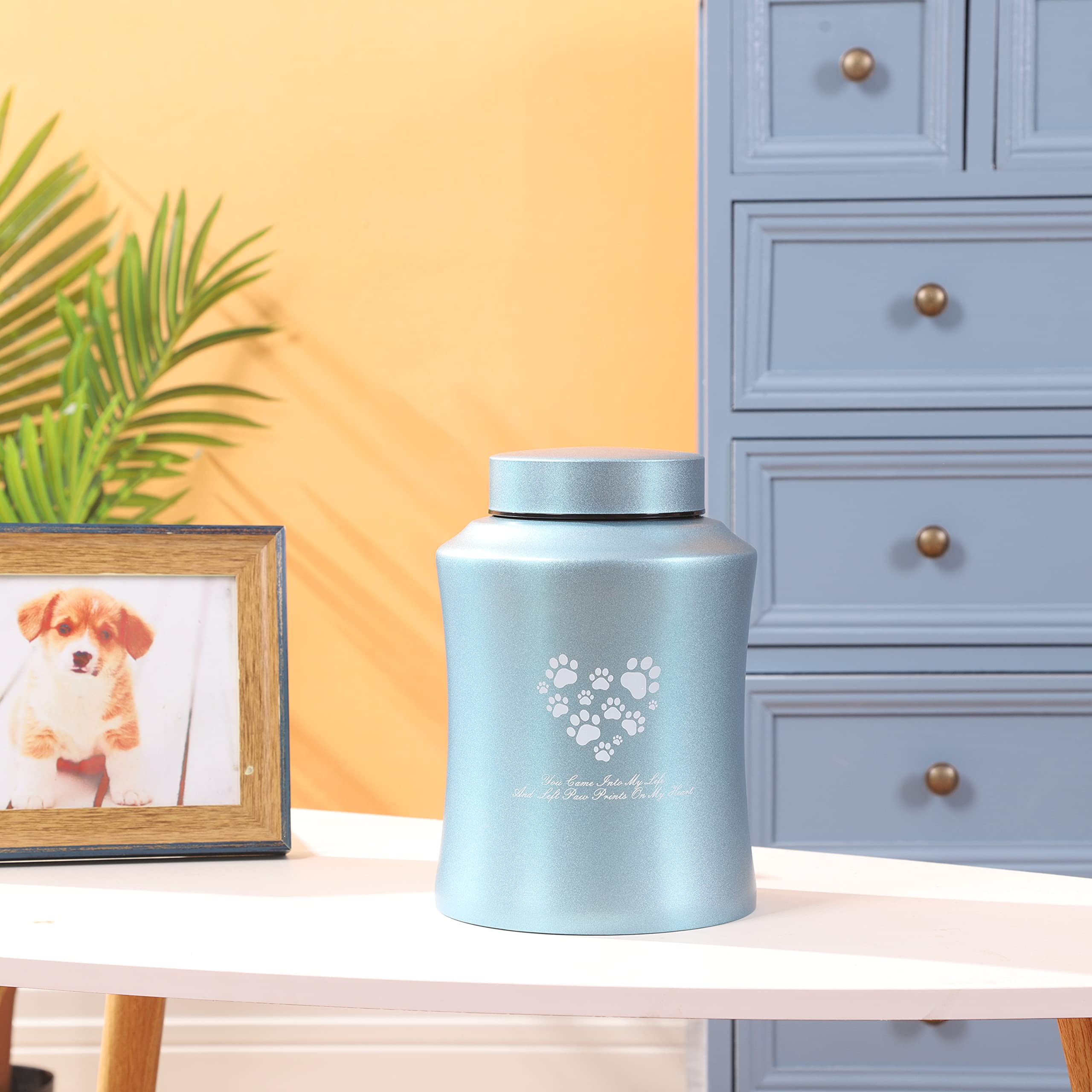 Stainlee Steel Pet Urns,Premium Urns For Dog And Cat Ashes,Paws Engraved Dog Urn For Ashes,Cat Creamtion Urn For Ashes,Pet Urn For Large Dog