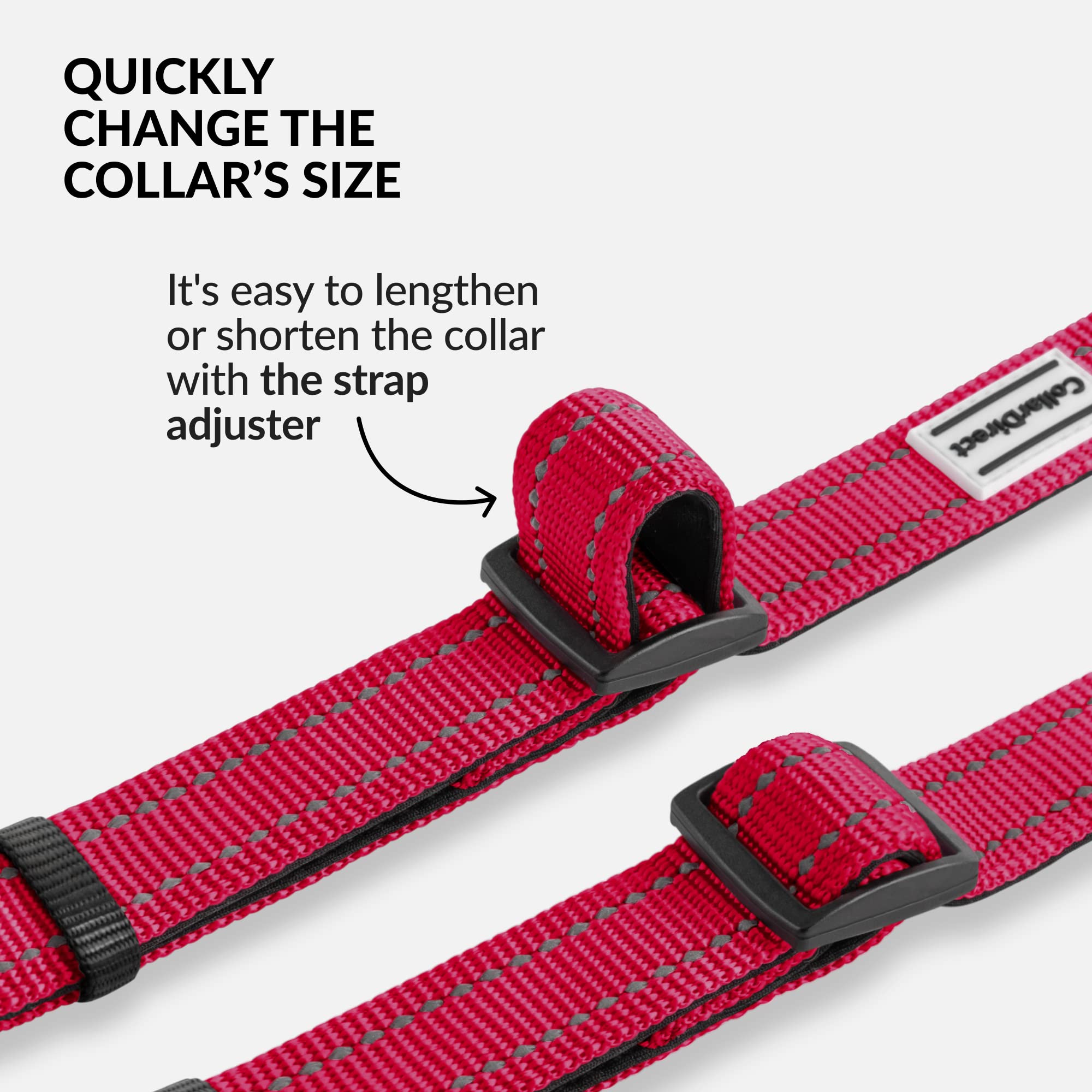 Collardirect Reflective Padded Dog Collar For A Small, Medium, Large Dog Or Puppy With A Quick Release Buckle - Boy And Girl - Nylon Suitable For Swimming (18-26 Inch, Pink)