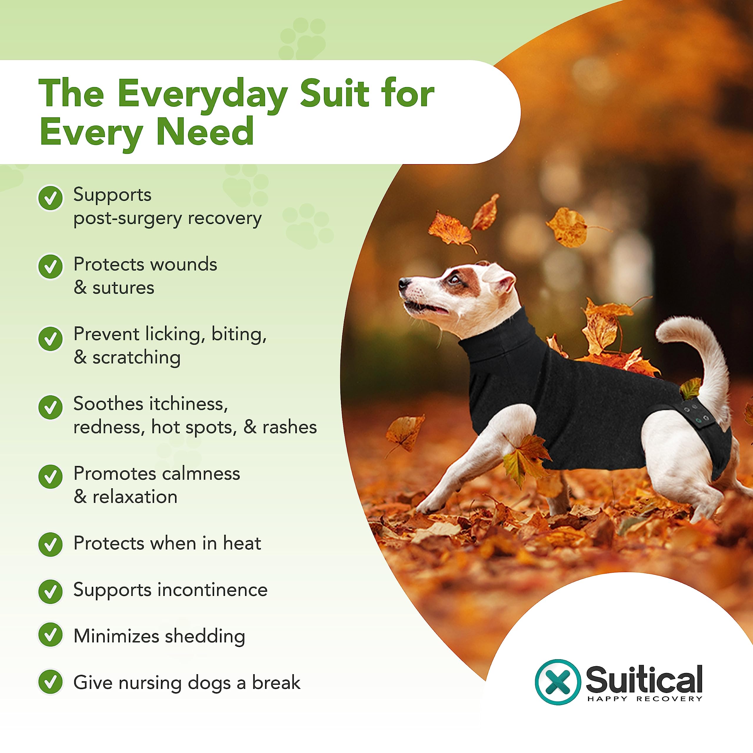 Suitical Recovery Suit for Dogs - Dog Surgery Recovery Suit with Clip-Up System - Breathable Fabric for Spay, Neuter, Skin Condi