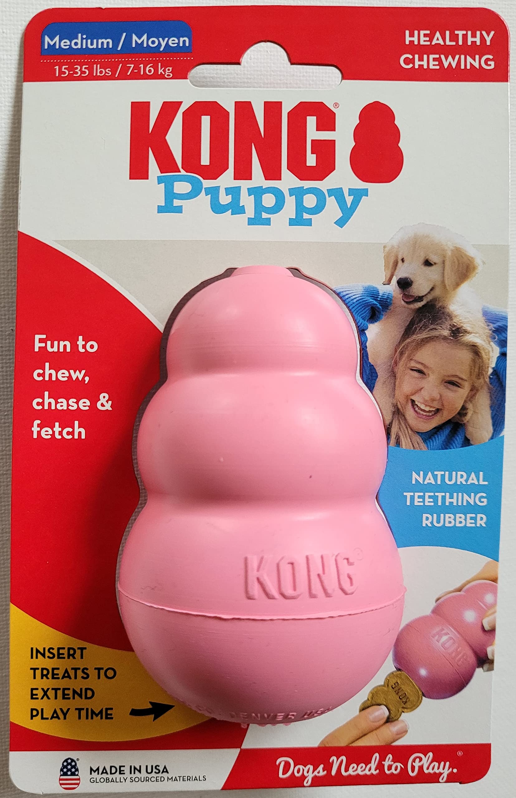 Kong Puppy Kong Dog Toy, Medium, Assorted Colors