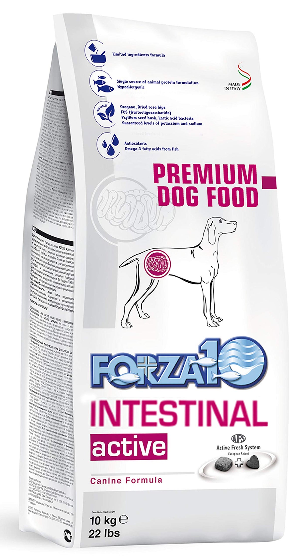 Forza10 Active Dry Intestinal Dog Food, Gastrointestinal Dog Food, Digestive And Intestinal Diet Dry Dog Food For Adult And All Breeds