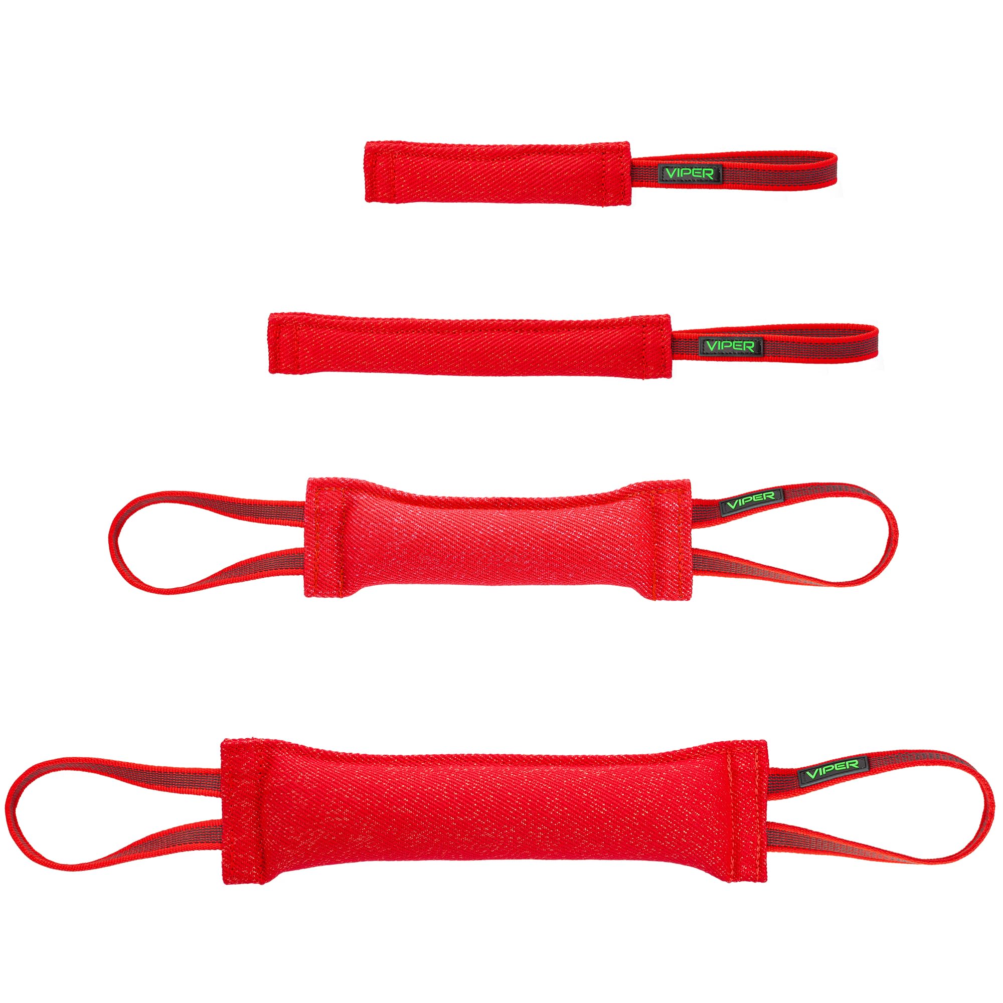 Viper Heavy Duty French Linen Dog Bite Tug Toy - K9 Trainer, Tough and Durable for Dogs Shutzhund IPO K-9 - Red - 12in L x 1.5 W