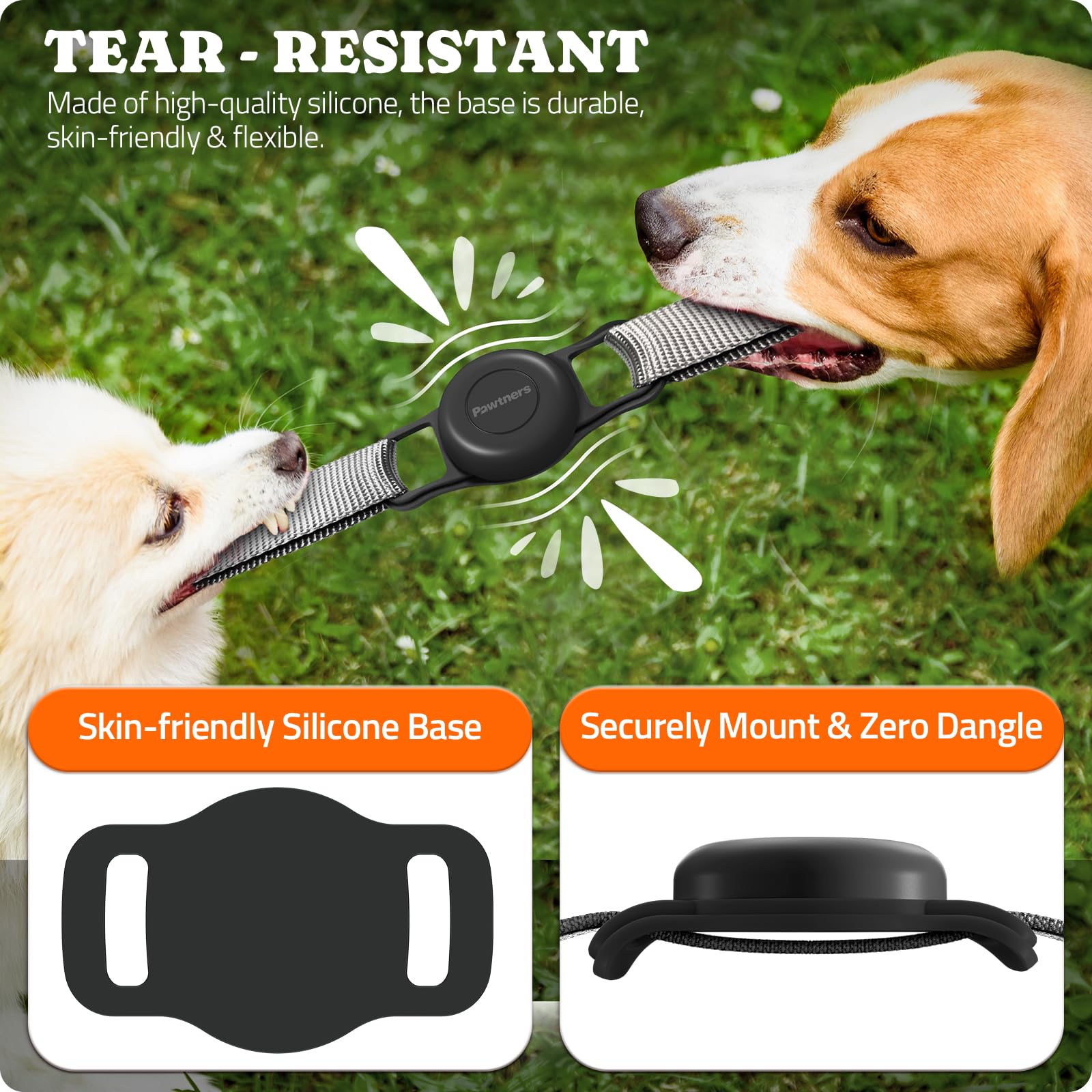 Waterproof Airtag Dog Collar Holder: 2 Pack Soft Silicone Air Tag Holder For Pet Dogs Cats Collar, Ipx8 Waterproof Airtag Dog Tr