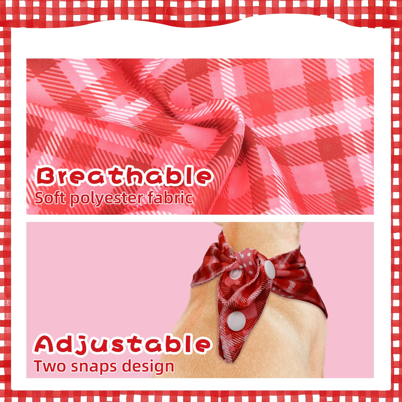 Pawchie Dog Bandanas Small Reversible Styles Pet Triangle Scarf Bibs - Adjustable With Two Snaps - Kerchief Set Accessories For