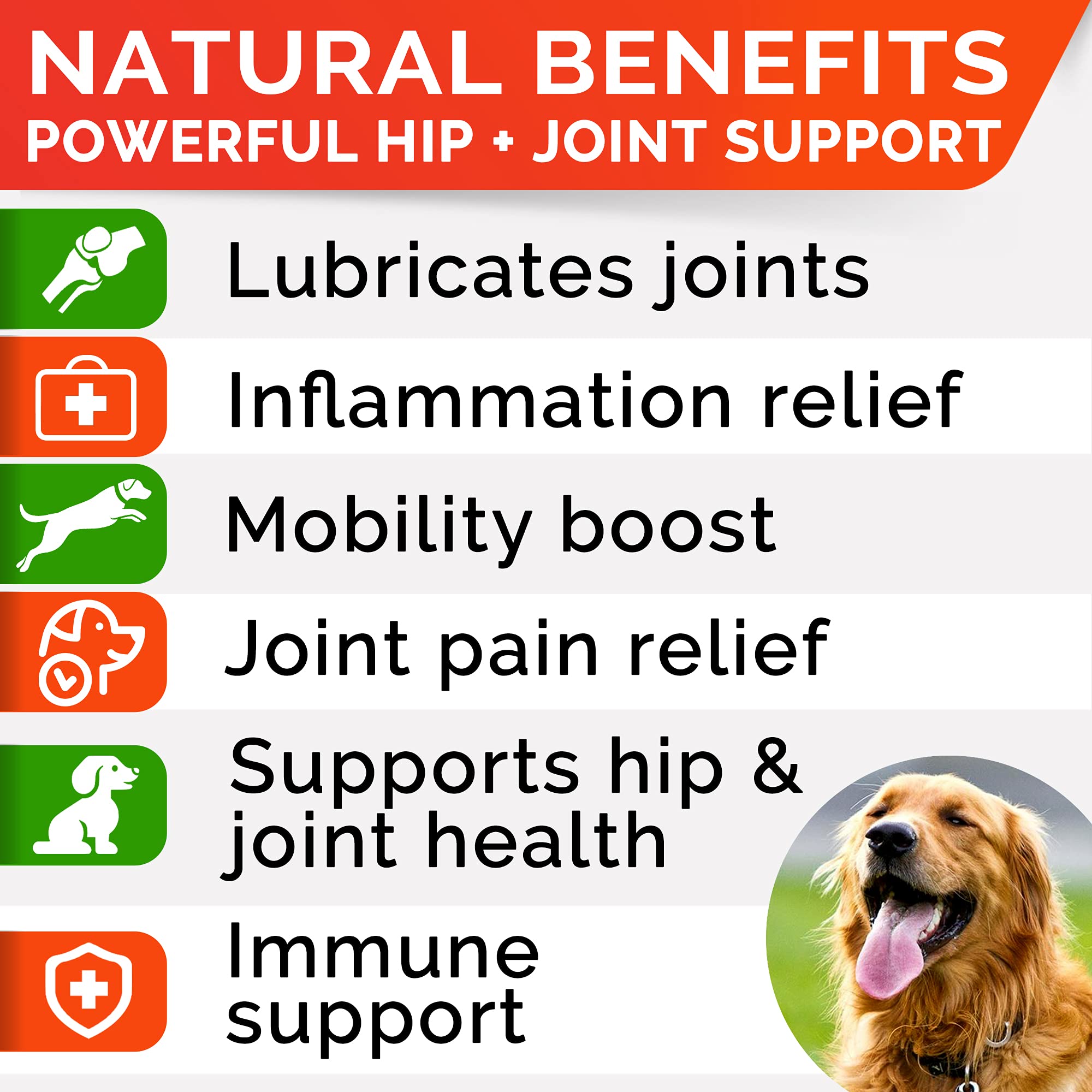 STRELLALAB Hemp Treats + Glucosamine for Dogs - Hip & Joint Supplement - w/Hemp Oil + Protein - Chondroitin, MSM, Turmeric to Im