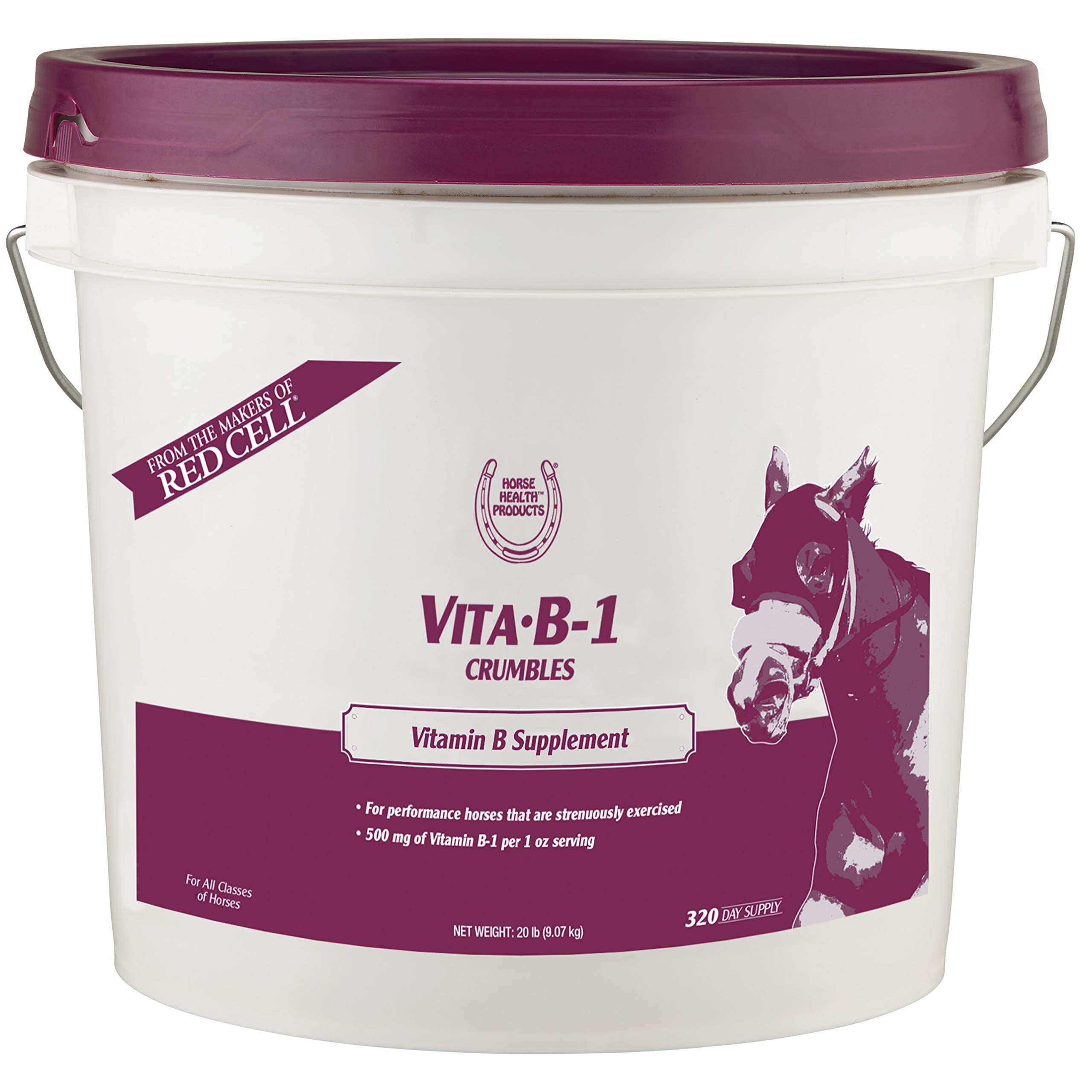 Farnam Horse Health Vita B-1 Crumbles Supplement for Horses, Supports optimal muscle activity and metabolism for performance, 20