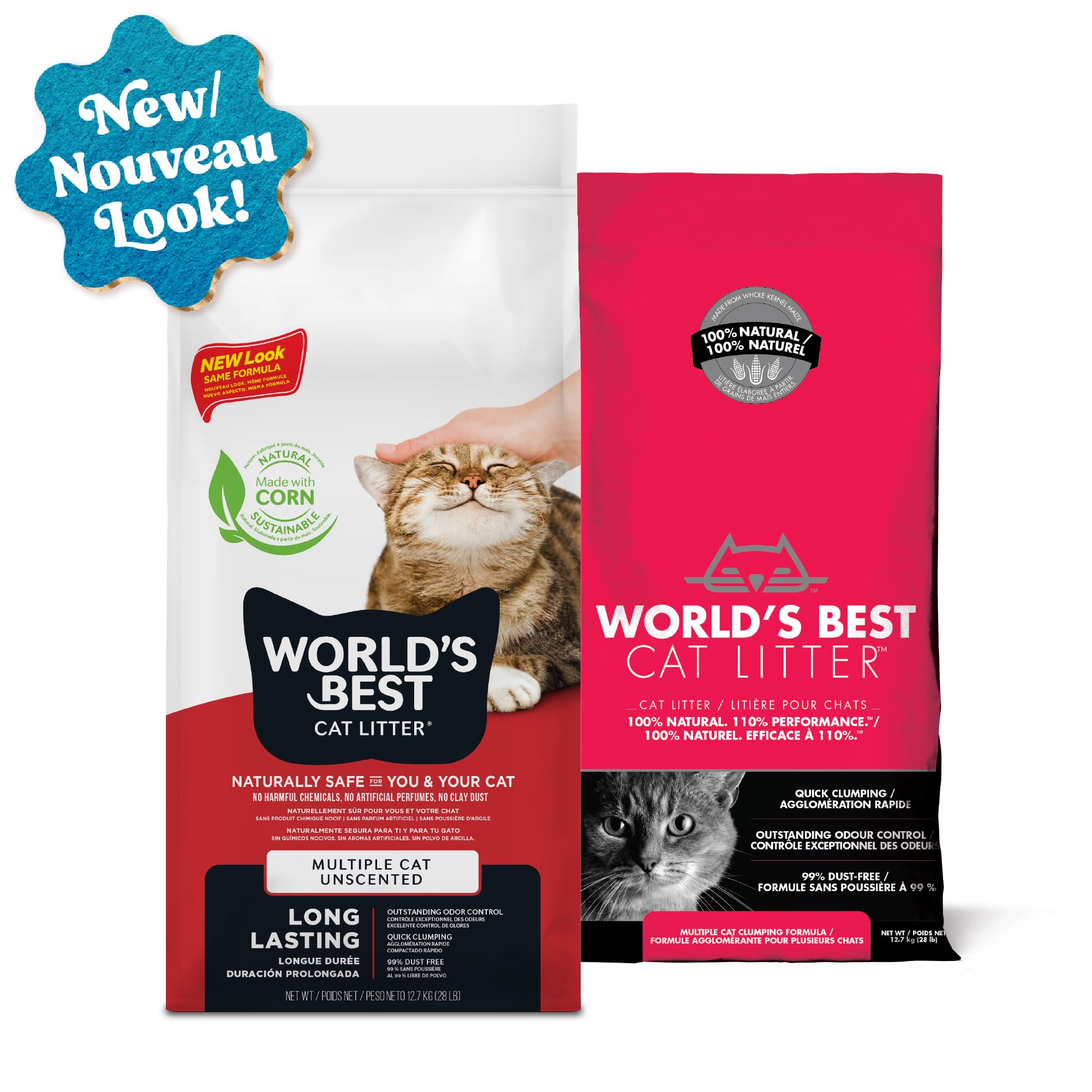 Worlds Best Cat Litter Cat Scoopable Multiple Cat Clumping Formula, 14-Pound Bag