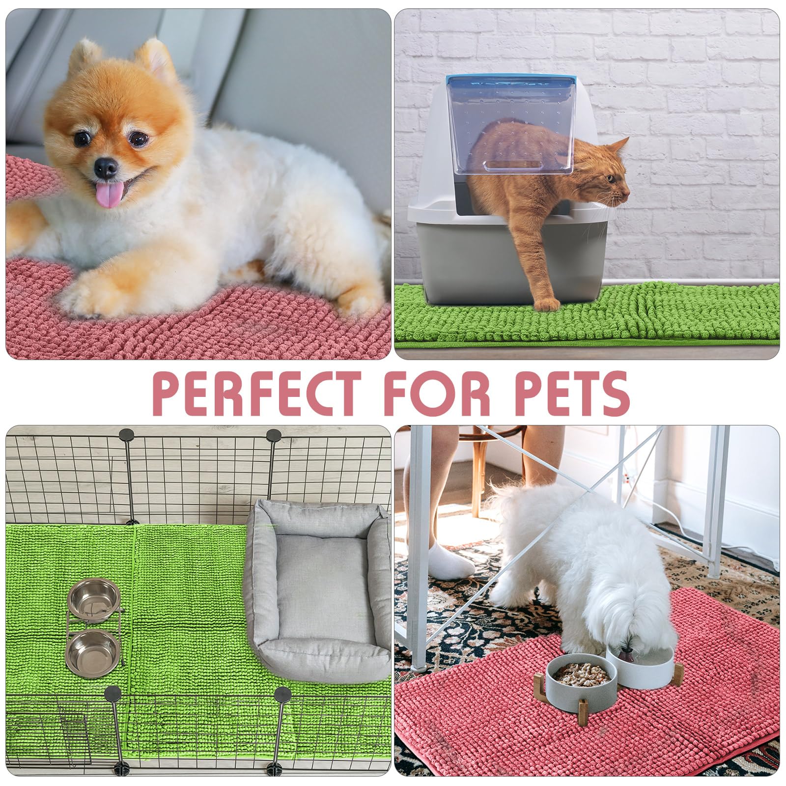 Amylove 4 Pcs Guinea Pig Cage Liner Guinea Pig Bedding Washable Fleece Pee Pads Reusable Small Animals Training Mat Small Animal