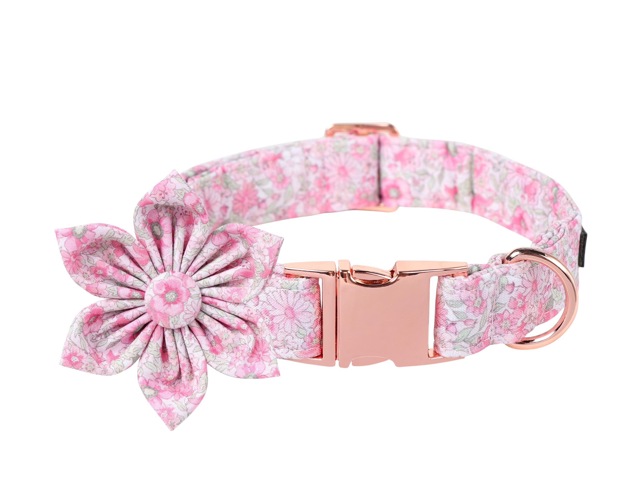 Lionet Paws Design Dogs Collar Cute Adjustable Flower Dog Collars For Girl Female Medium Large Dogs With Spring Floral L