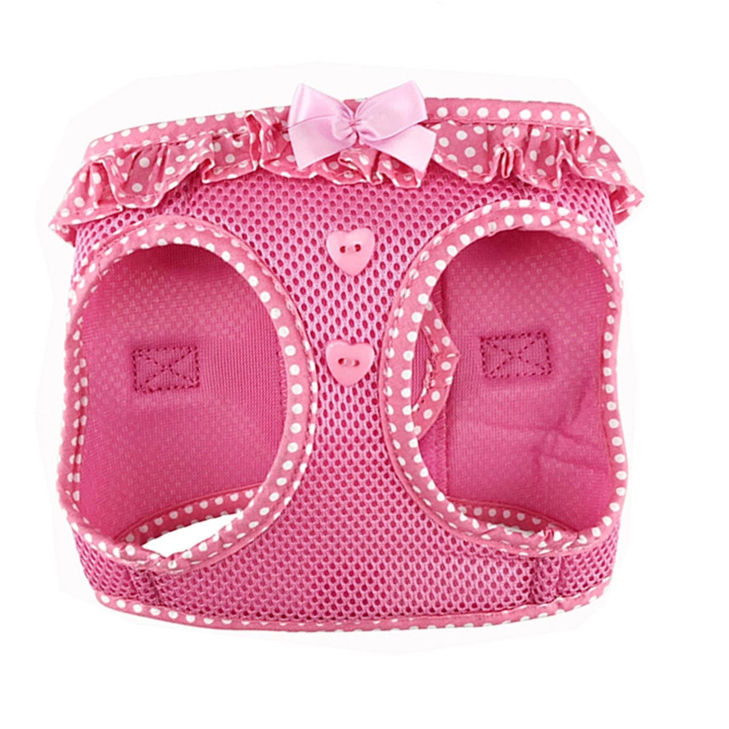 Doggie Design Dog Harness - No Choke Dog Harness, Dog Vest, Mesh Polyester, Pet Harness, Simple Step In And Go Design, Harness For Dog - Pink Polka Dot - Xl
