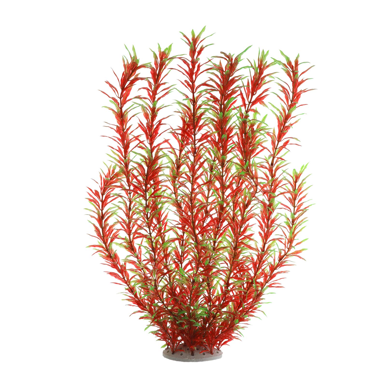 Aquarium Plastic Plants Large, Artificial Plastic Long Fish Tank Plants Decoration Ornaments Safe For All Fish 21 Inches Tall (J07 Wine&Green)
