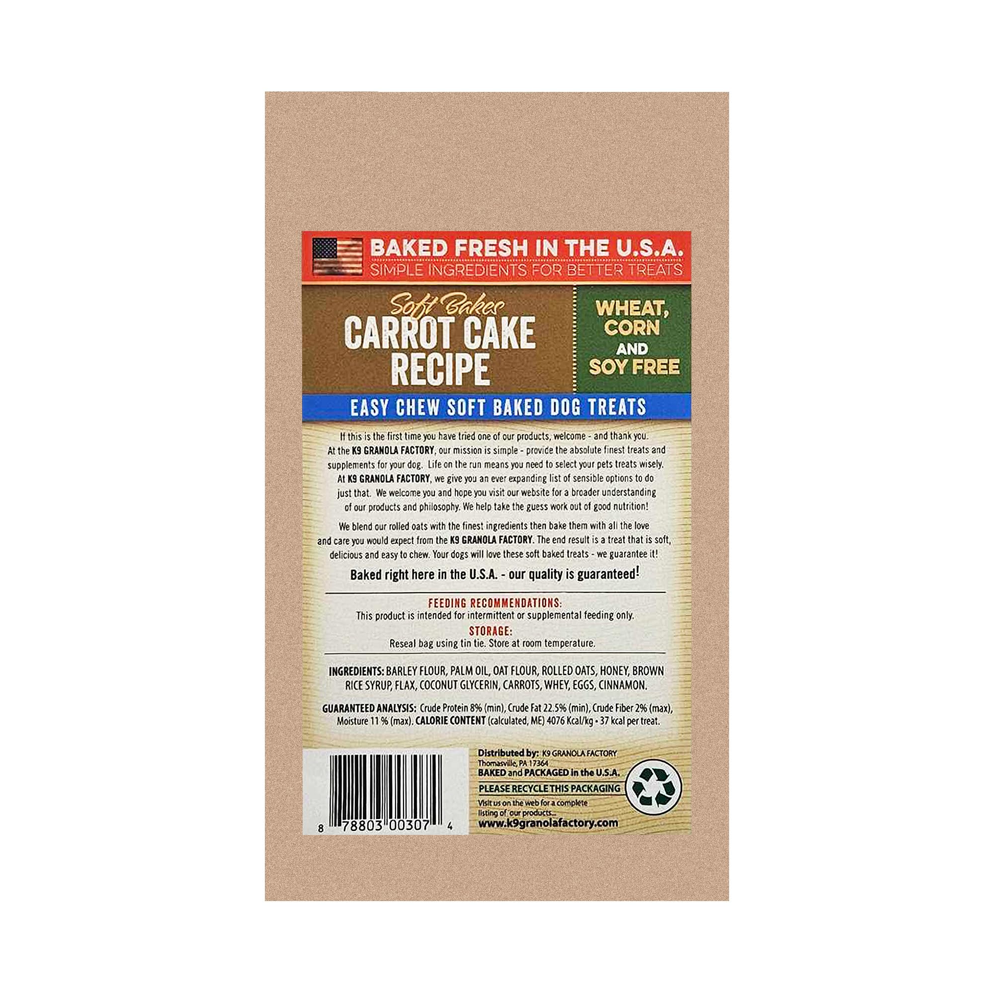 K9 Granola Factory Soft Bakes Carrot Cake 12 Oz
