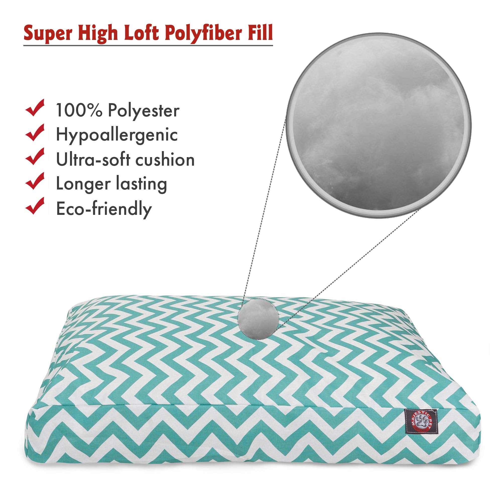 Teal Chevron Extra Large Rectangle Indoor Outdoor Pet Dog Bed With Removable Washable Cover By Majestic Pet Products