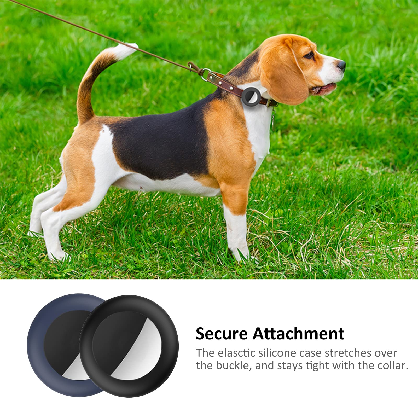 2022 Airtag Cat Collar Holder, Small Air Tag Cat Collar Holder Compatible With Apple Airtag Gps Tracker, 2Pack Waterproof Case Cover For Cat Dog Pet Collar Within 3/8 Inch (Black&Blue)