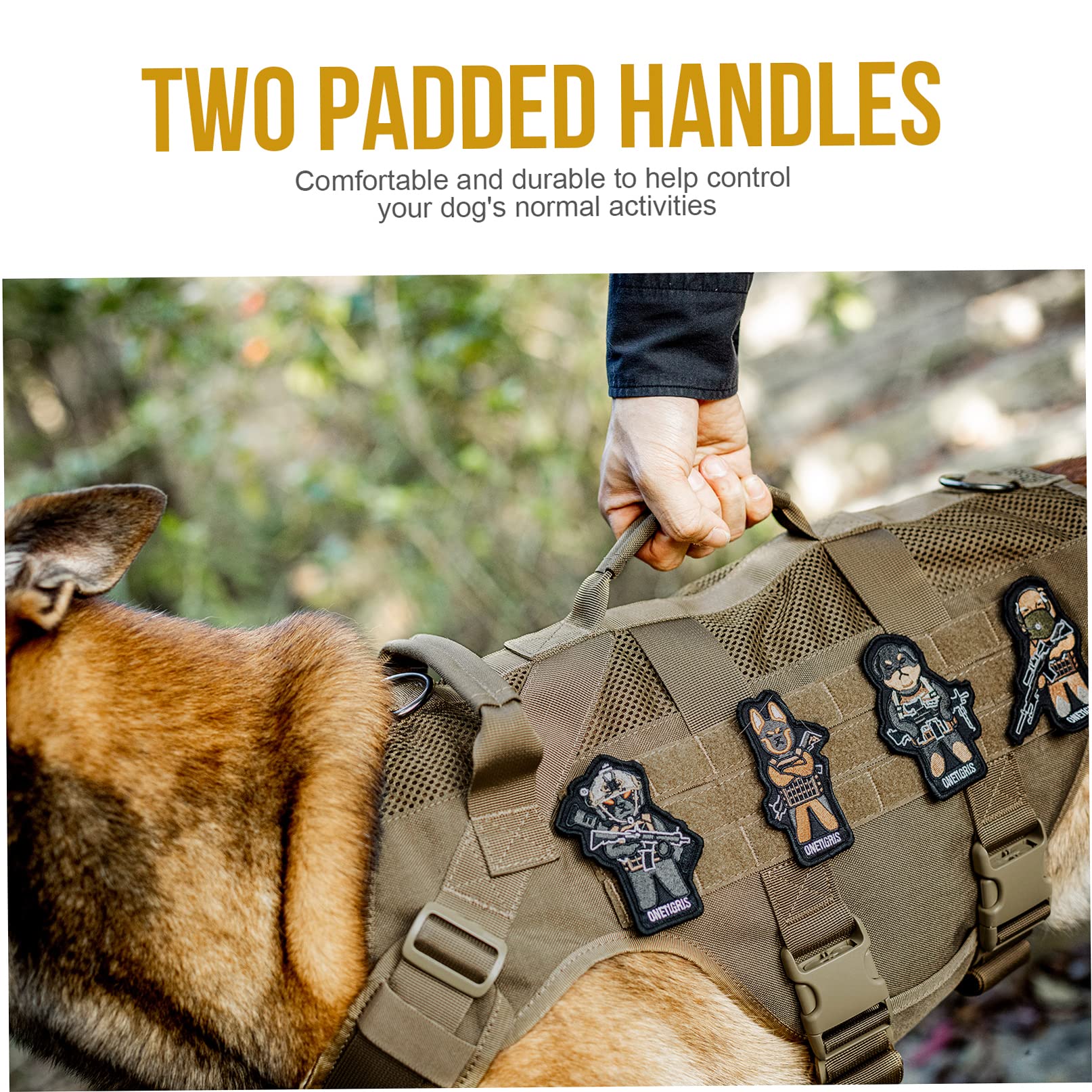 Onetigris No Pull Tactical Dog Harness For Medium Dog, Aire Mesh Dog Vest Harness, Breathable Military Molle Vests With Handles,